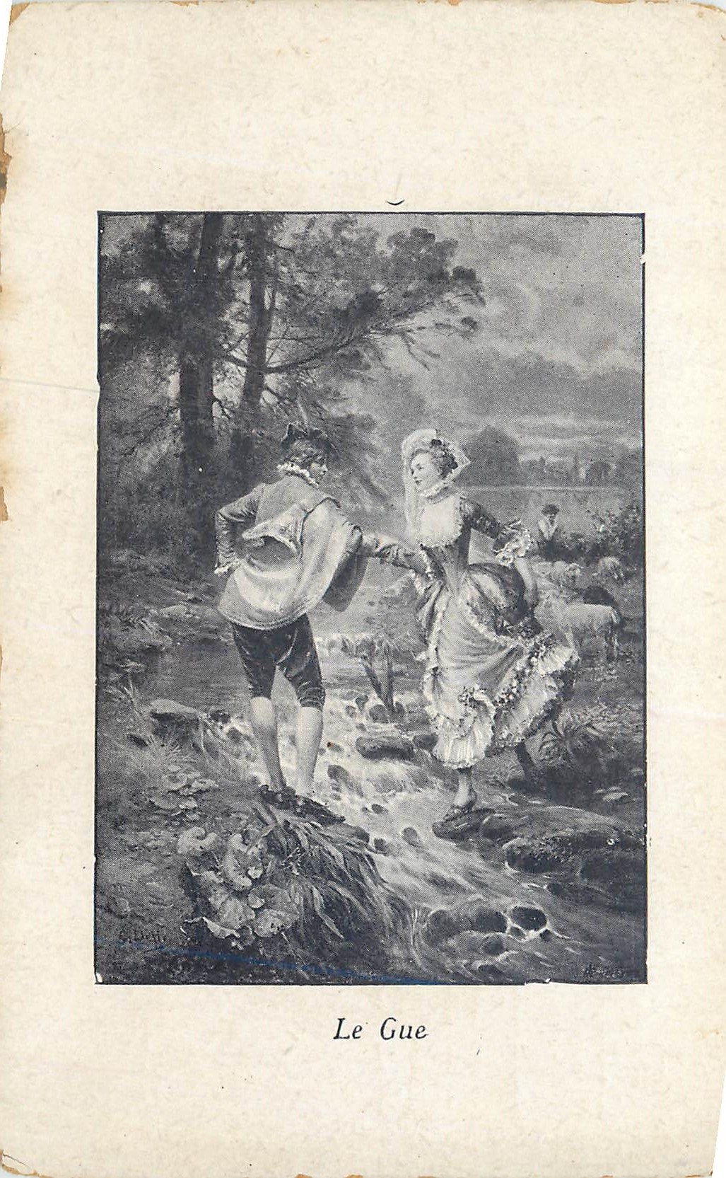 Le Gue — Scène de couple dans un paysage — éditeur non visible
