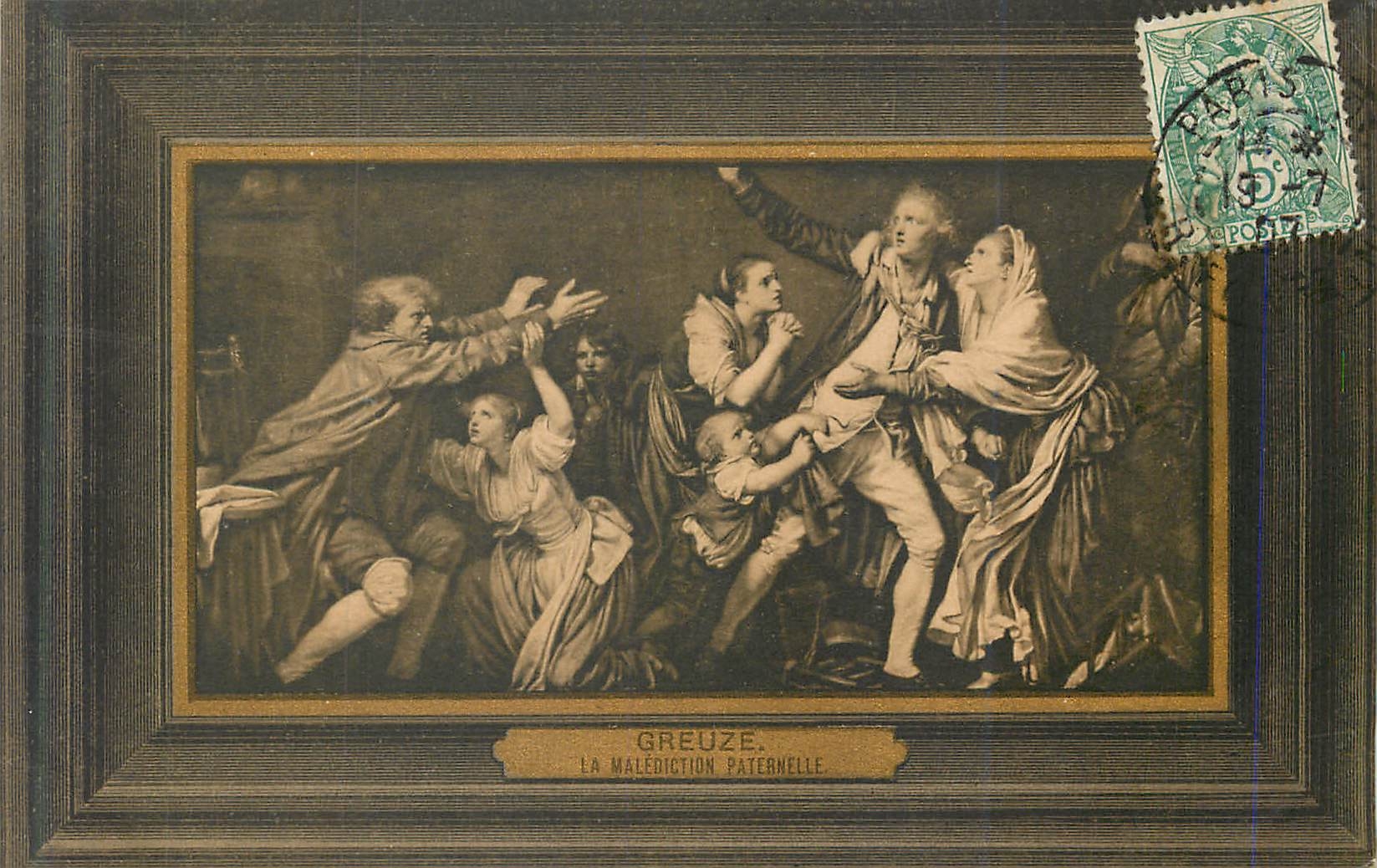 CPA Greuze la malediction paternelle