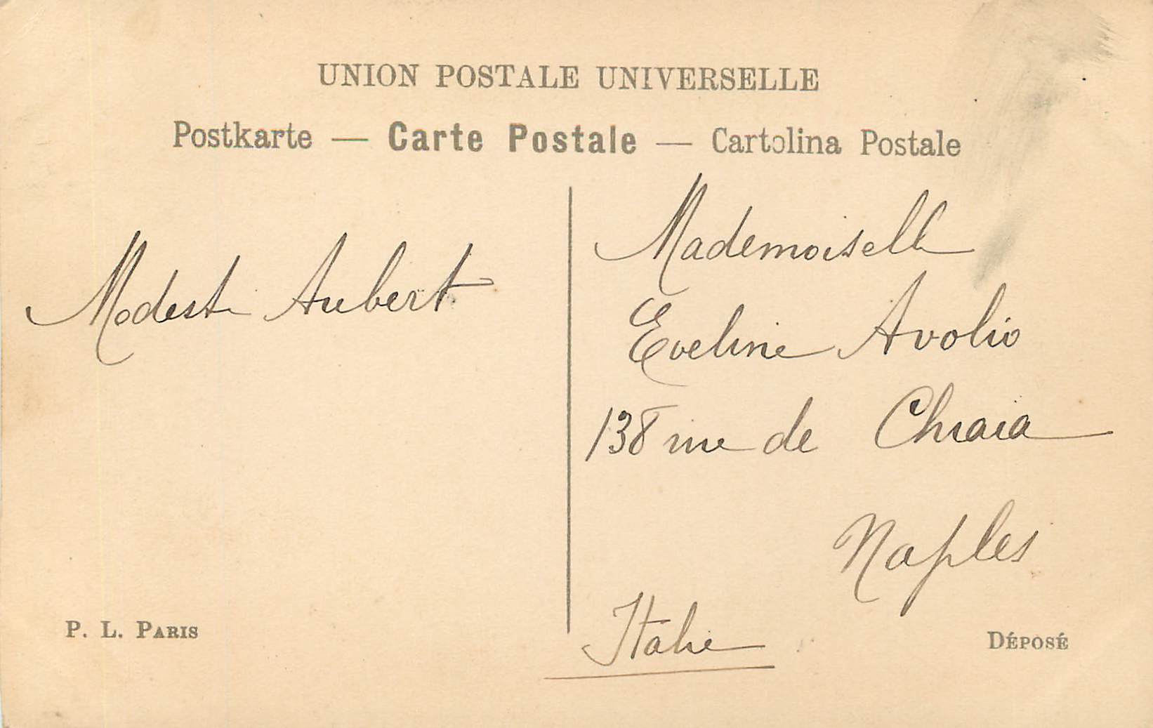 CPA Greuze la malediction paternelle — Verso