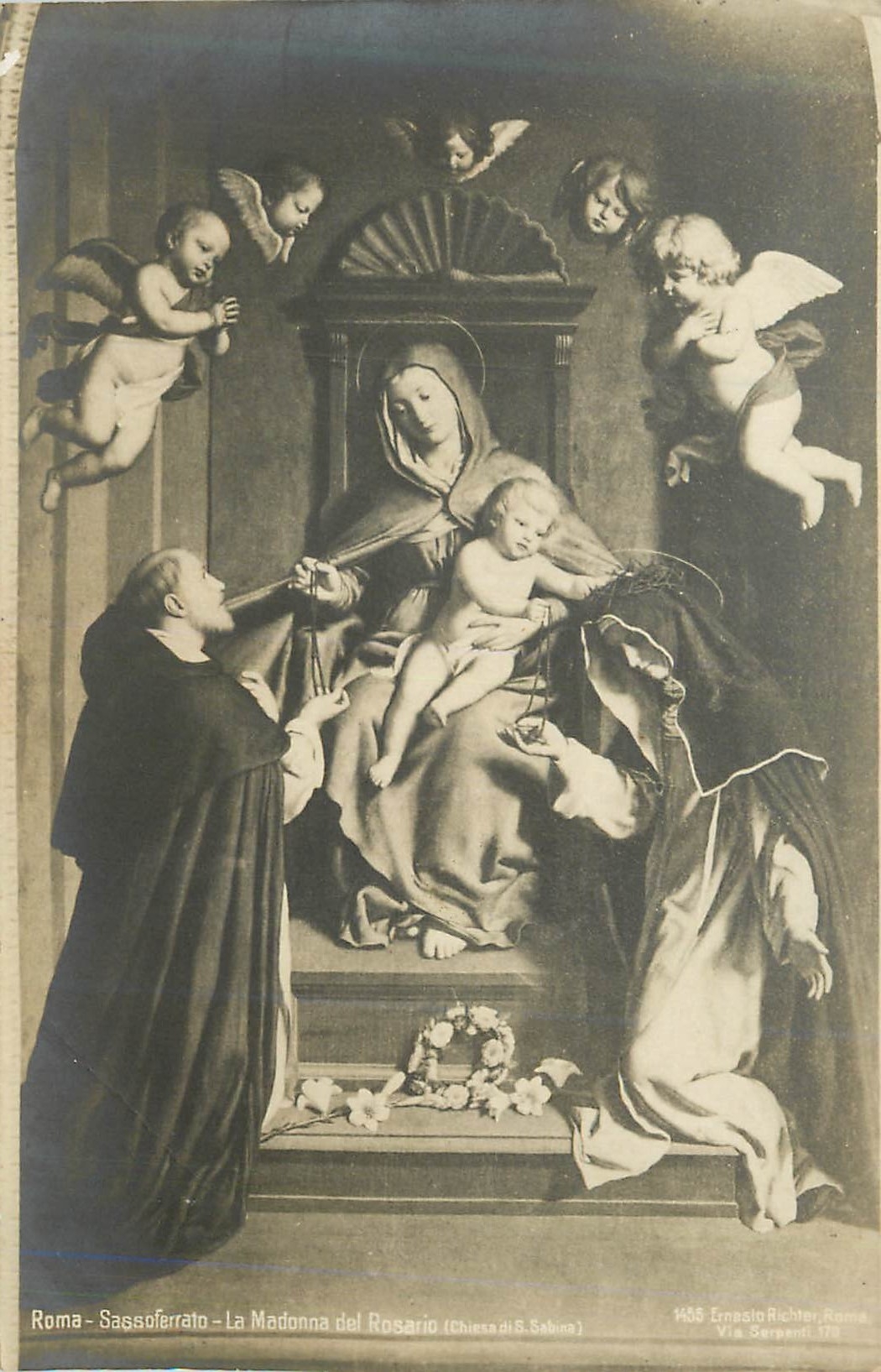 CPA Roma Sassoferrato La Madonna del Rosario 