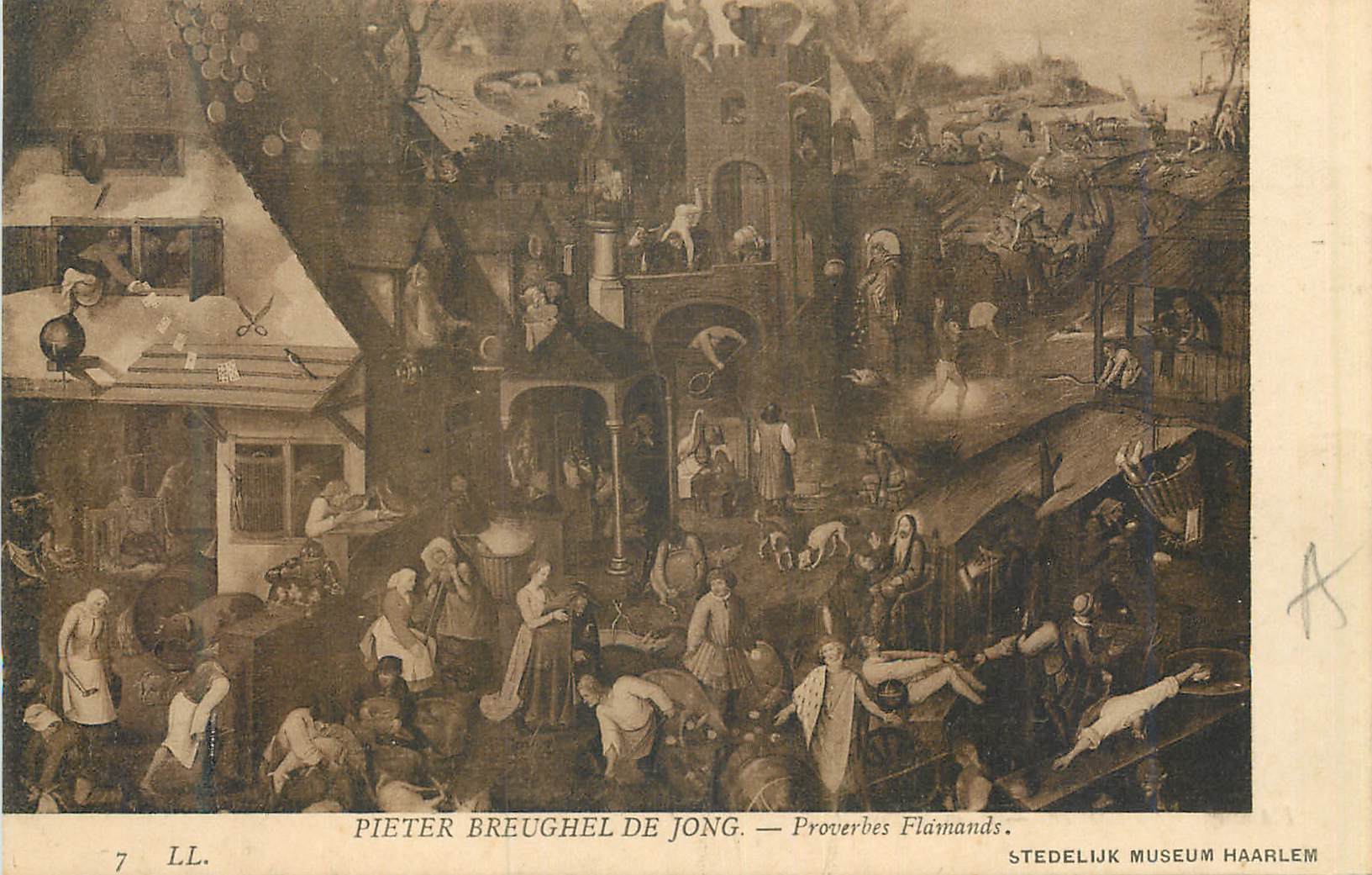 CPA Pietter breughel de jong proverbes flamands Stedelijk Museum Haarlem