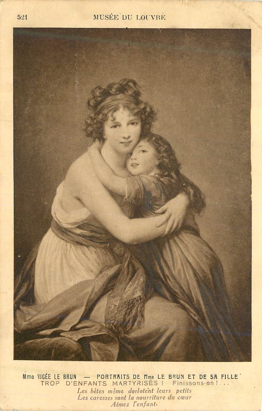 CPA Mme vigee le brun portraits de mme le brun et de sa fille trop d enfant martyrises