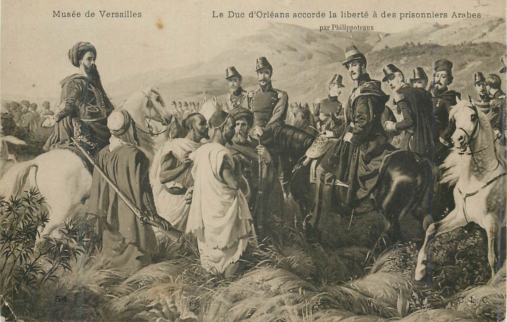 CPA Musee de versailles le duc d orleans accorde la liberte a des prisonniers arabes