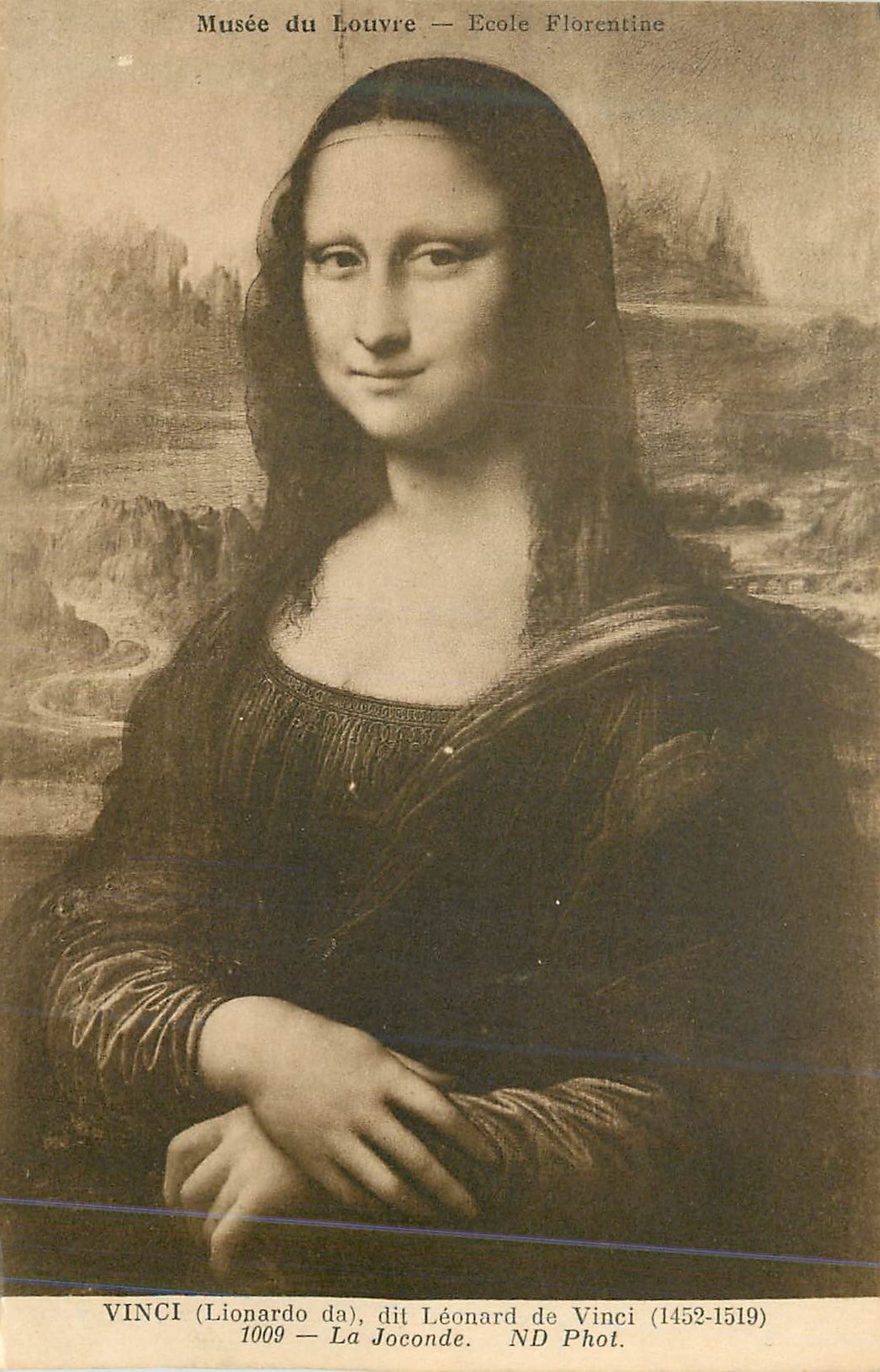 CPA Musee de louvre ecole florentine vinci(lionardo da) dit leonard de vinci(1452 1519) 1009 la joconde