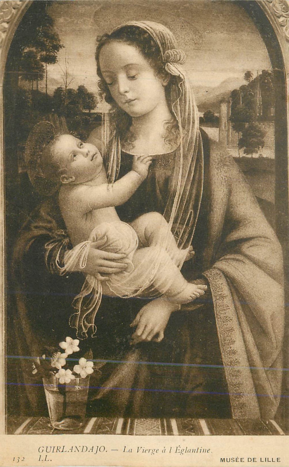 CPA Guirlandajo la vierge a l eglantine musee de lille
