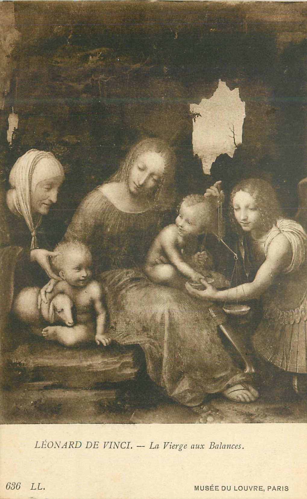 CPA Leonard de vinci la vierge aux balances musee du louvre paris