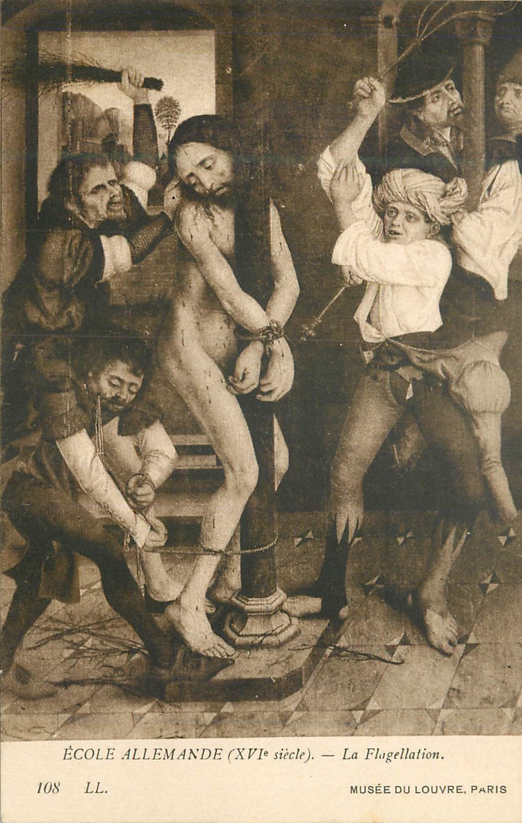 CPA Ecole allemande(xvi siecle) la flagellation musee du louvre paris