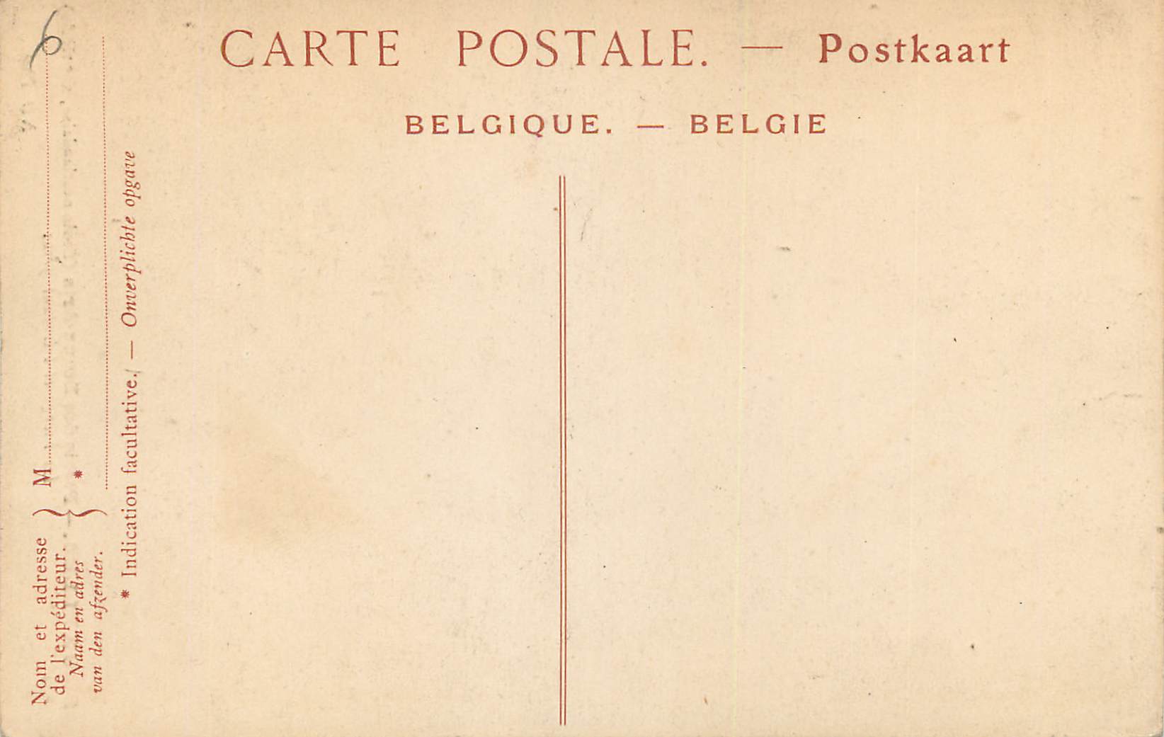 CPA Bruxelles La vierge et l'enfant — Rückseite