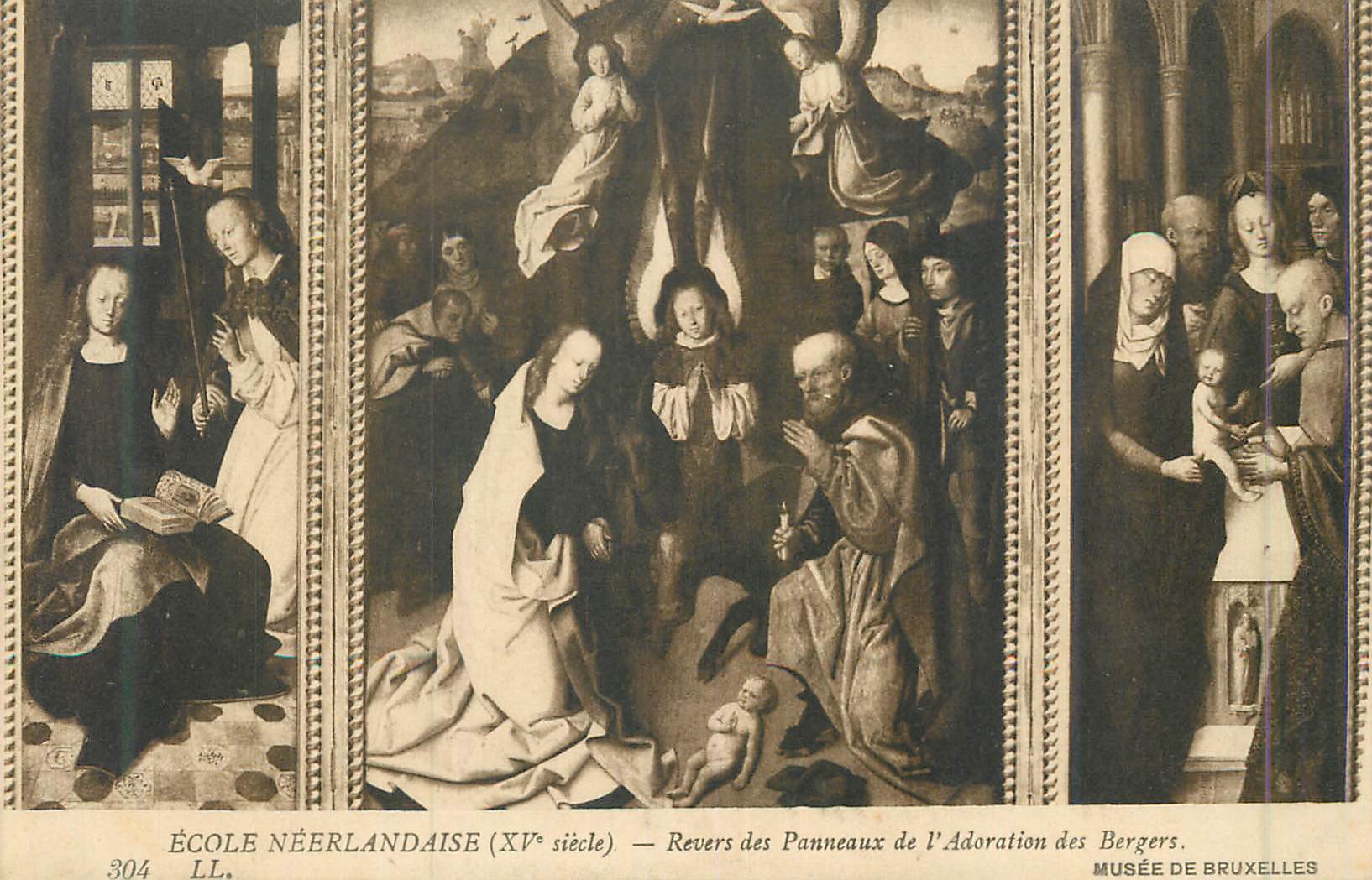 CPA Ecole neerlandaise(xv siecle) revers des panneaux de l adoration des bergers musee de bruxelles