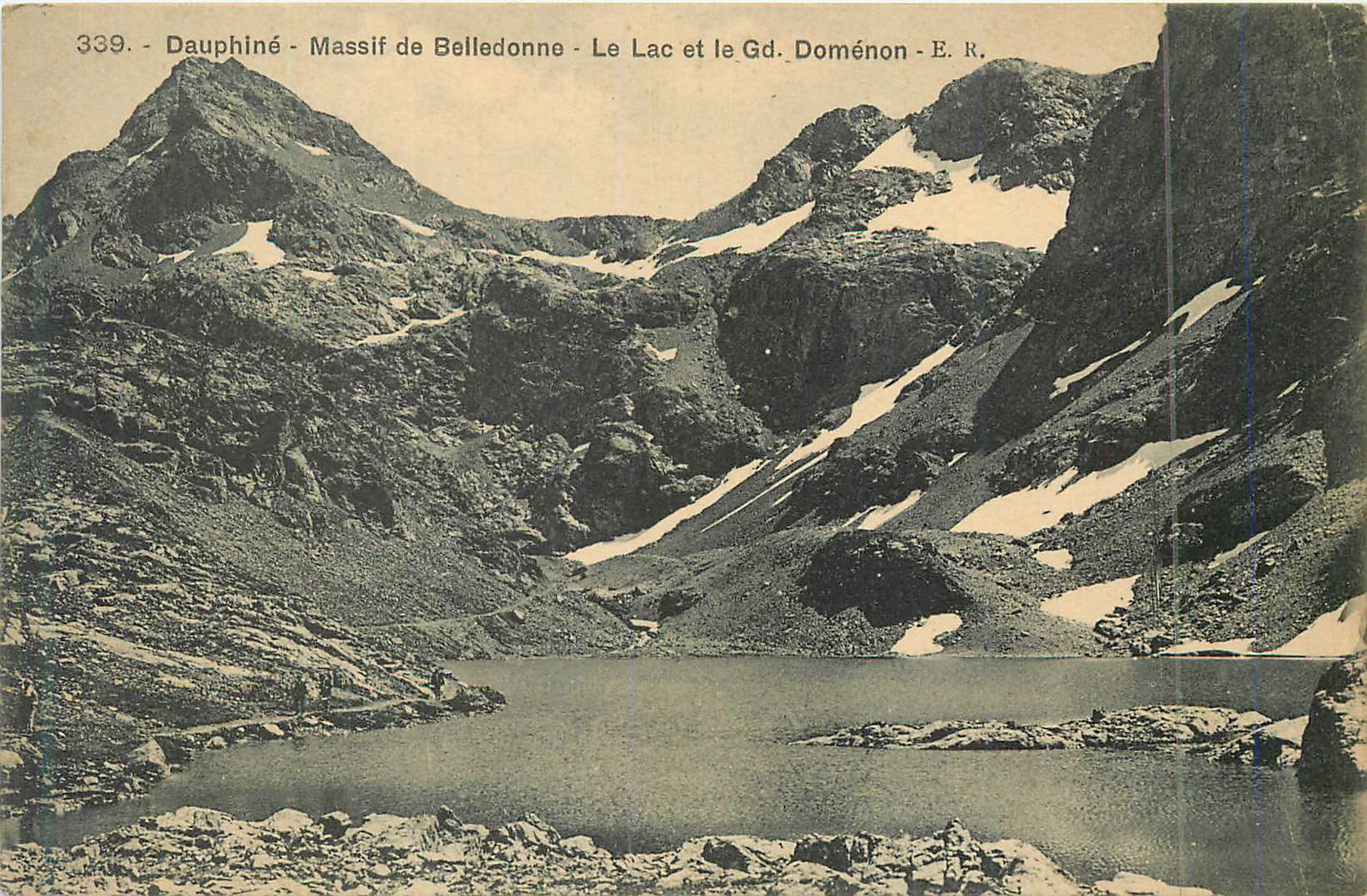 CPA 339 dauphine massif de belledonne le lac et le gd domenon