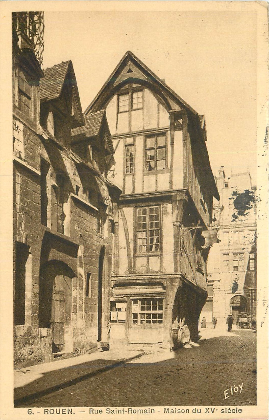 CPA 6 rouen rue saint romain maison du xv siecle