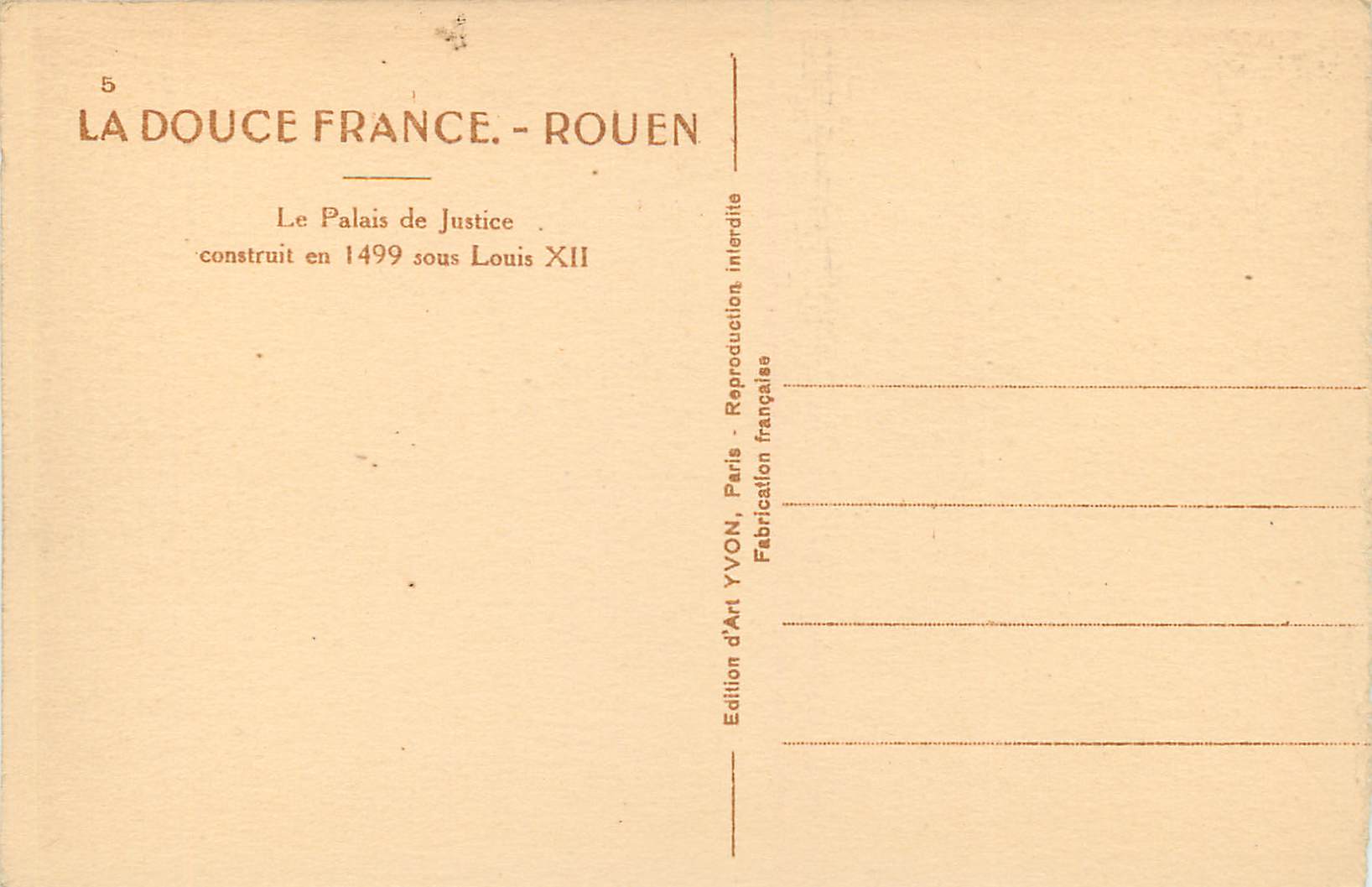 CPA La douche france rouen le palais de justice construit en 1499 sous louis xii — Verso