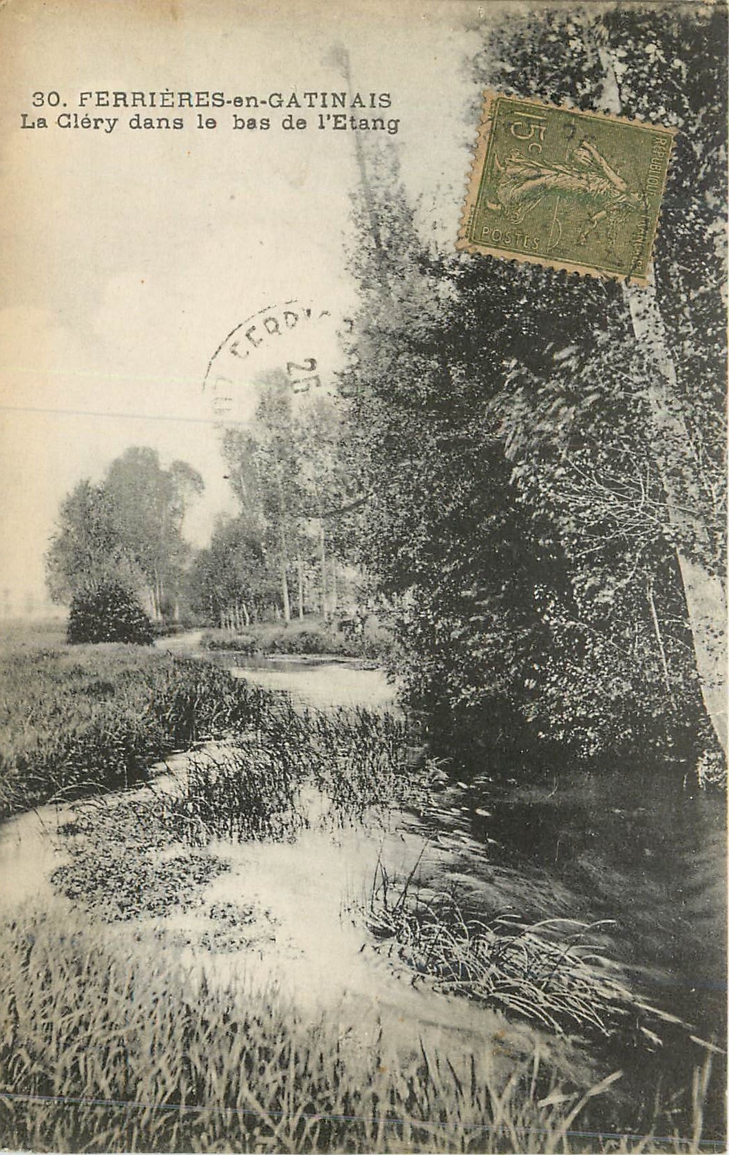 CPA 30 ferrieres en gatinais la glery dans le bas de l etang