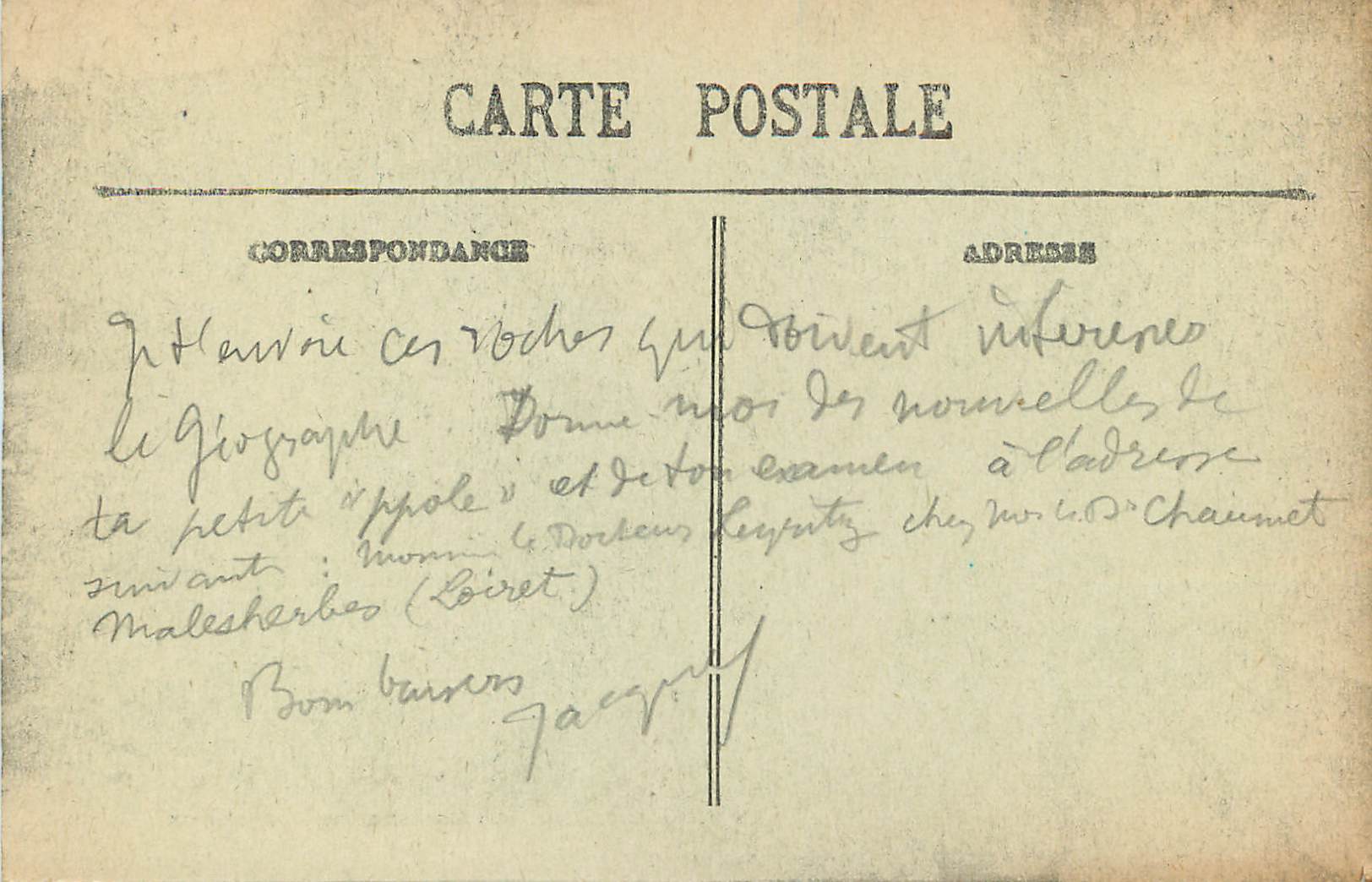 CPA 113 malesherbes camoens — Verso