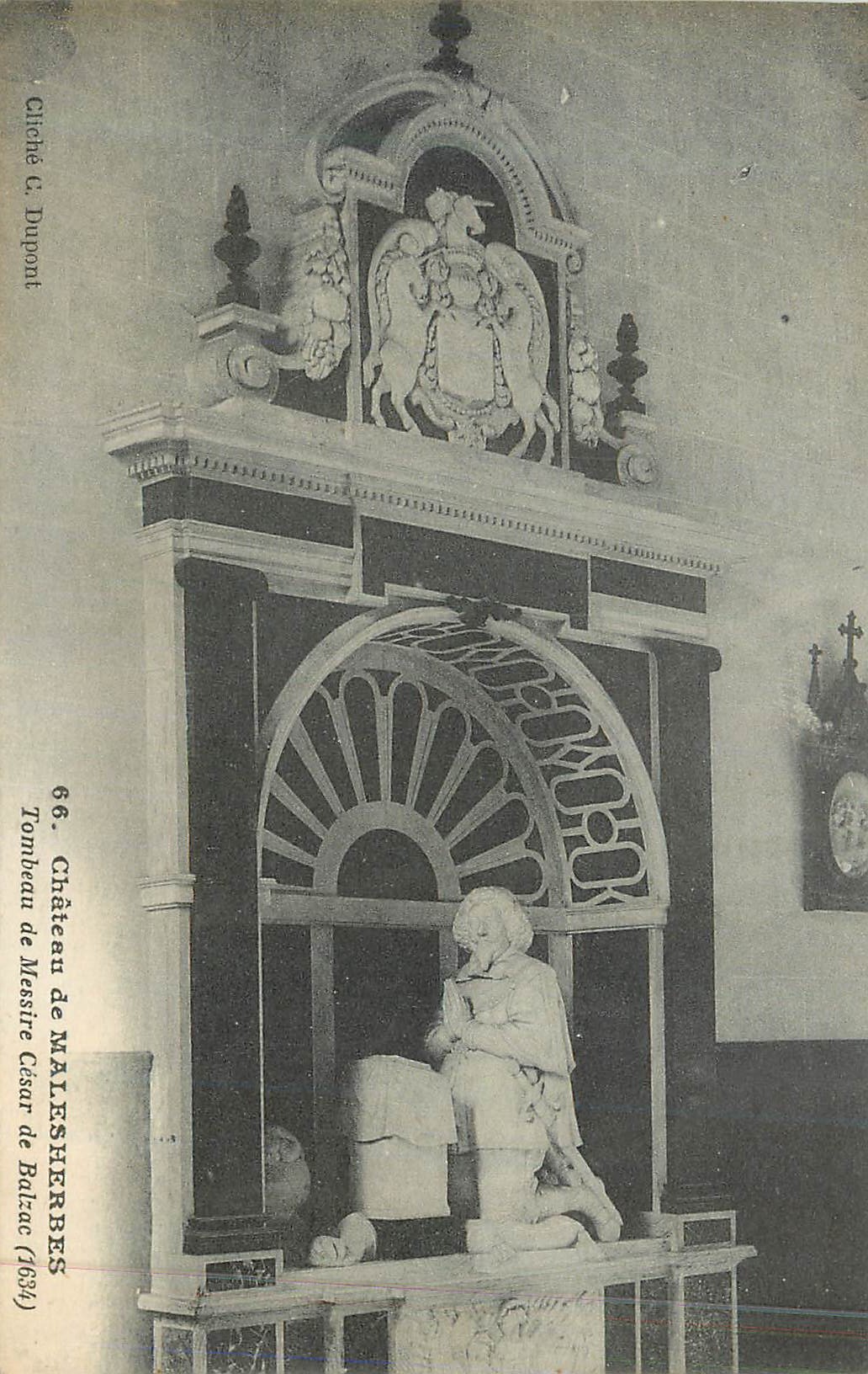 CPA 66 chateau de malesherbes tombeau de messire cesar de balzac(1634)