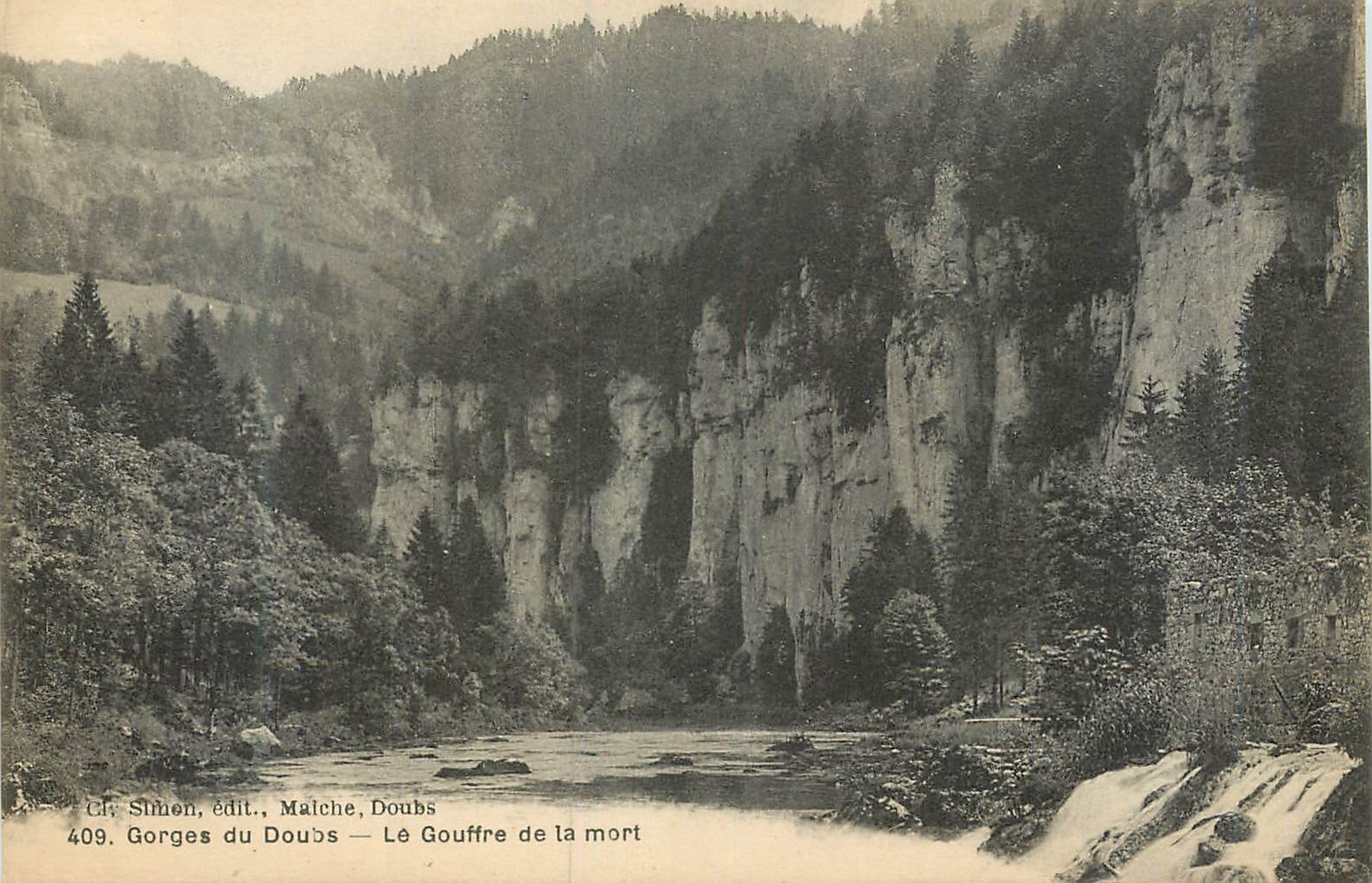 CPA 409 gorges du doubs le gouffre de la mort