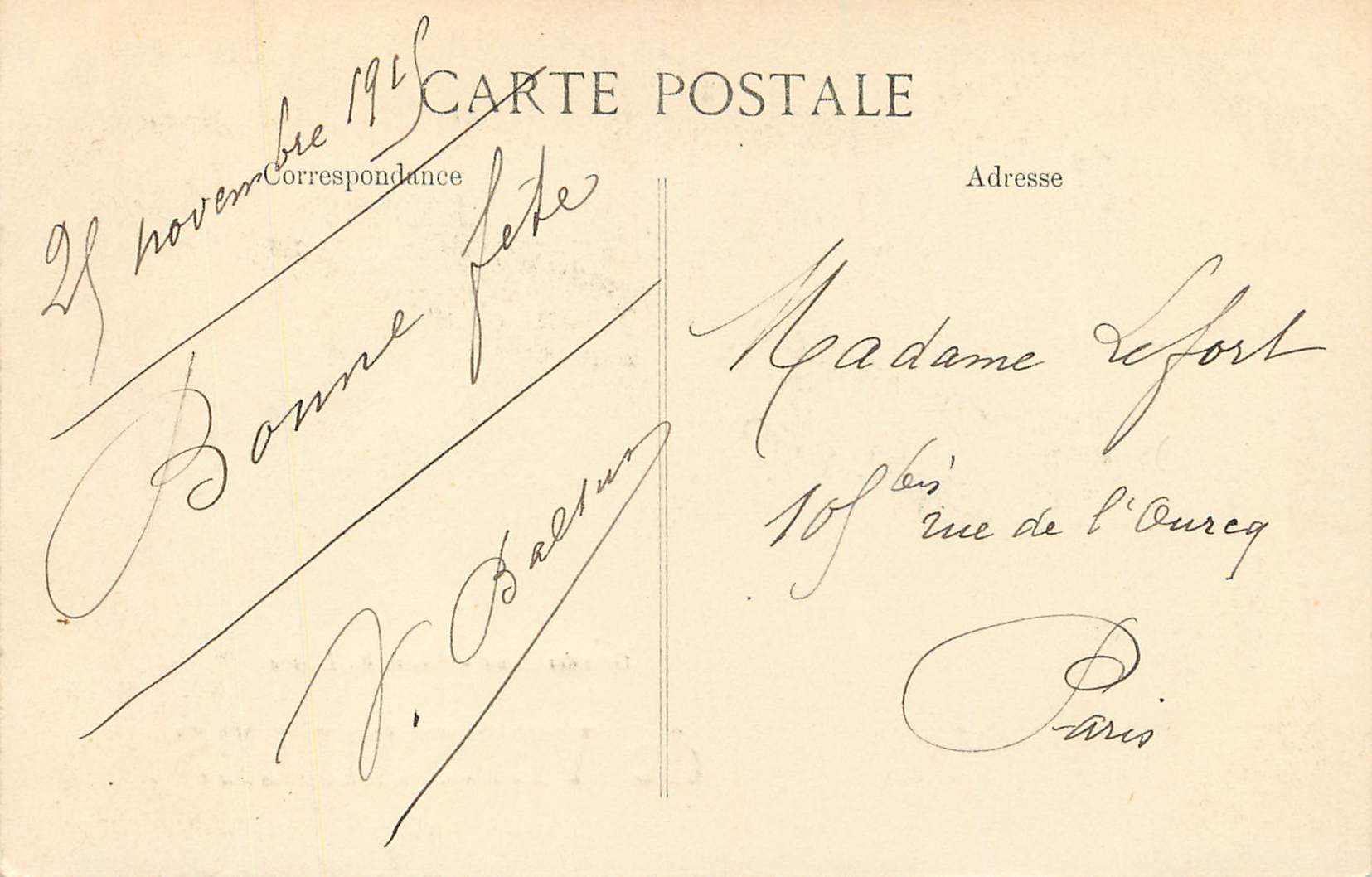 CPA Bonjour de versailles — Verso