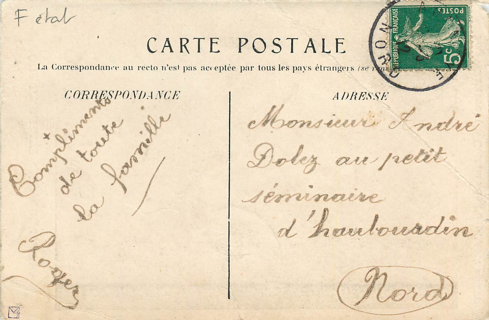 CPA Pour le christ et la bretagne les kernevel(en costume de pont l abbe) — Rückseite