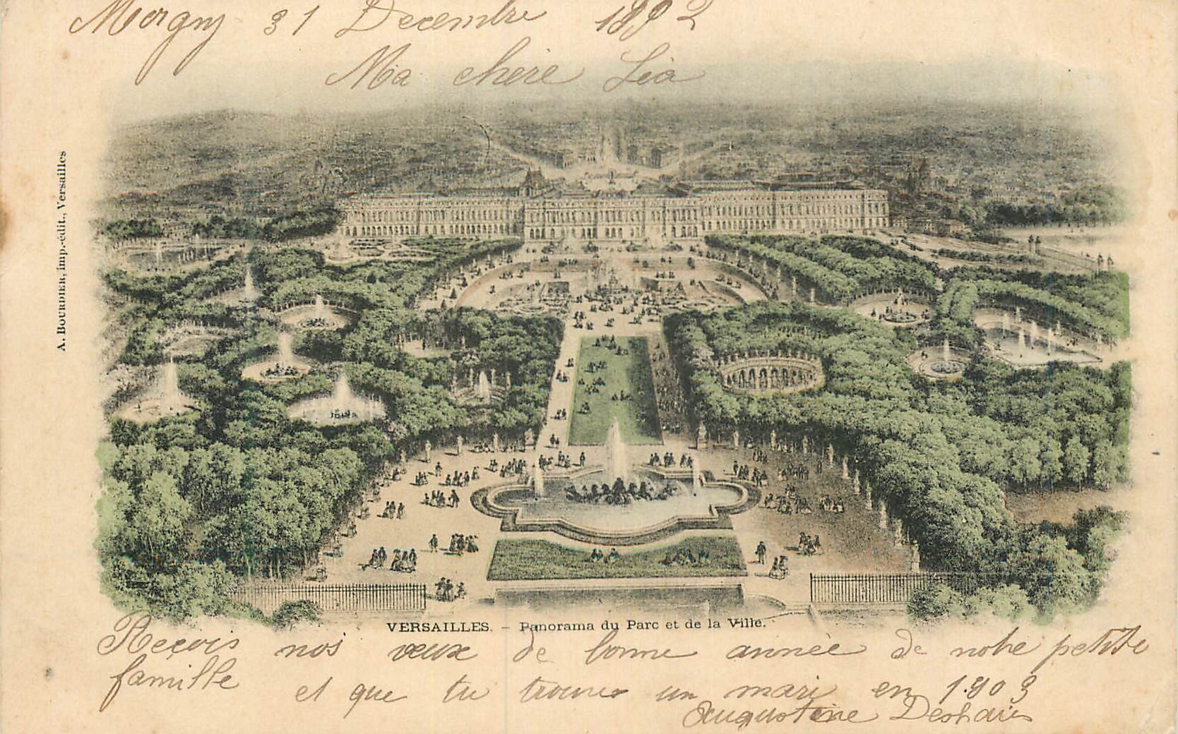 CPA Versailles panorama du parc et de la ville