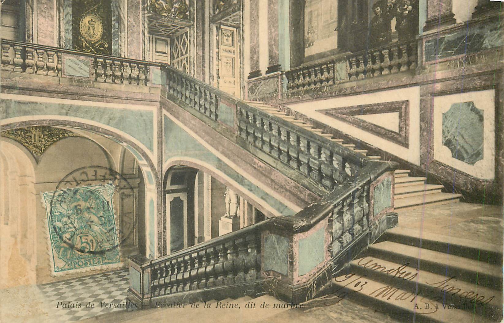 Palais de Versailles — Escalier de la Reine, dit de marbre — A. B. à Versailles