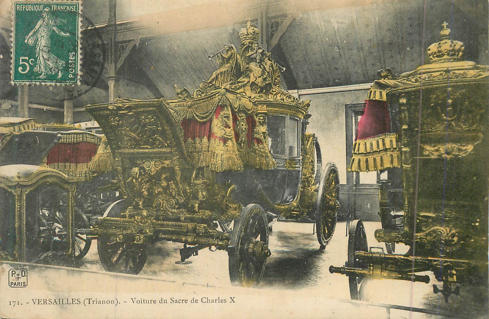 CPA 171 versailles(trianon) voiture du sacre de charles x