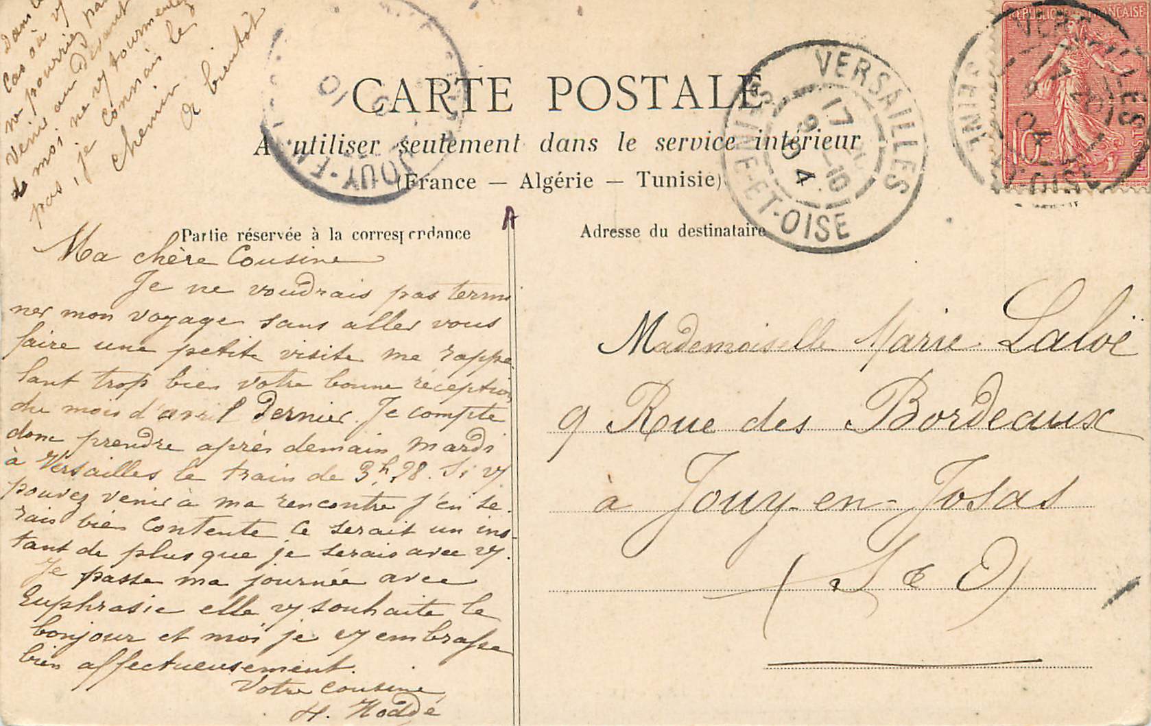 CPA Versailles 31 petit trianon la ferme — Verso