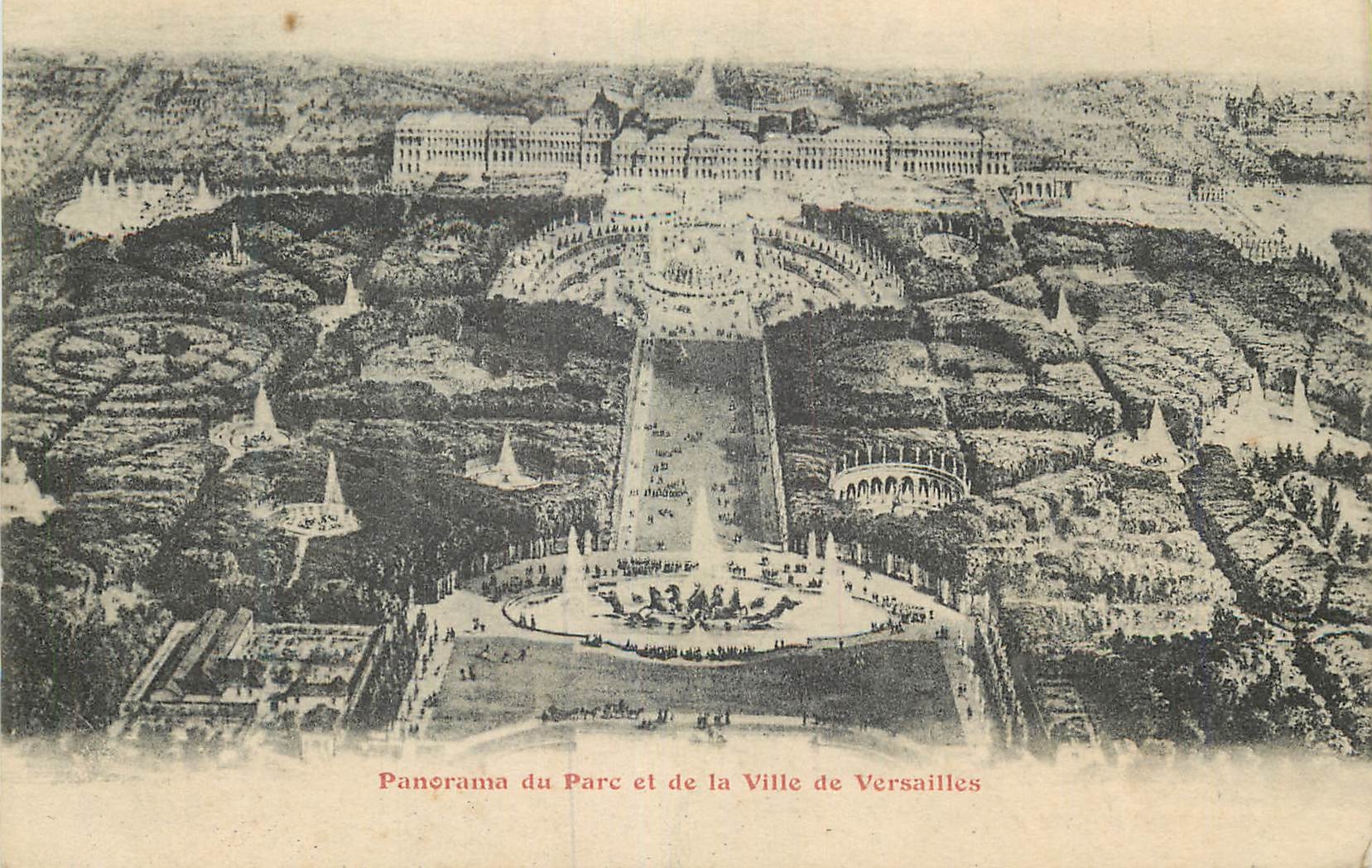 CPA Panorama du parc et de la ville de versailles