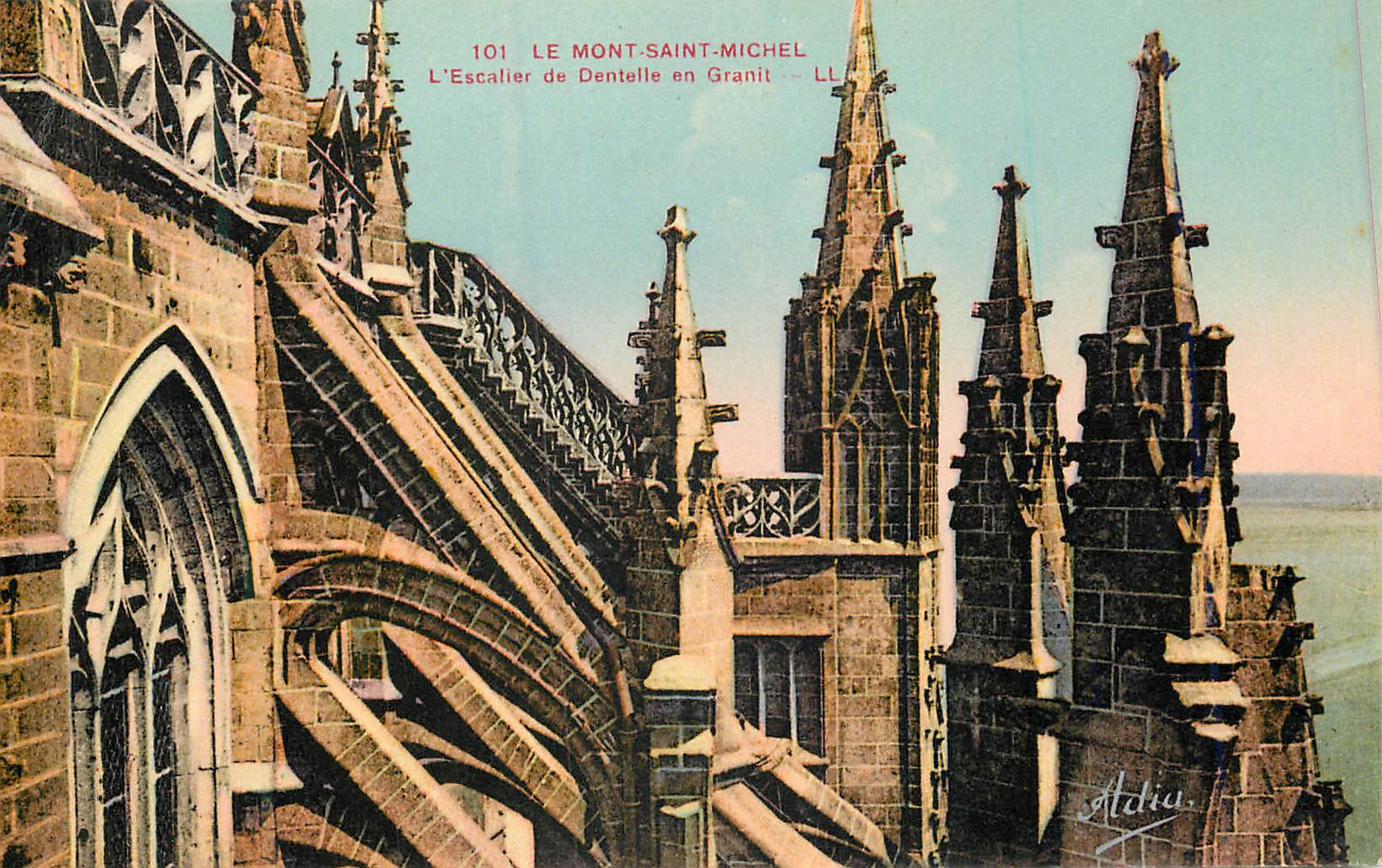 CPA 101 le mont saint michel l escalier de dentelle en granit