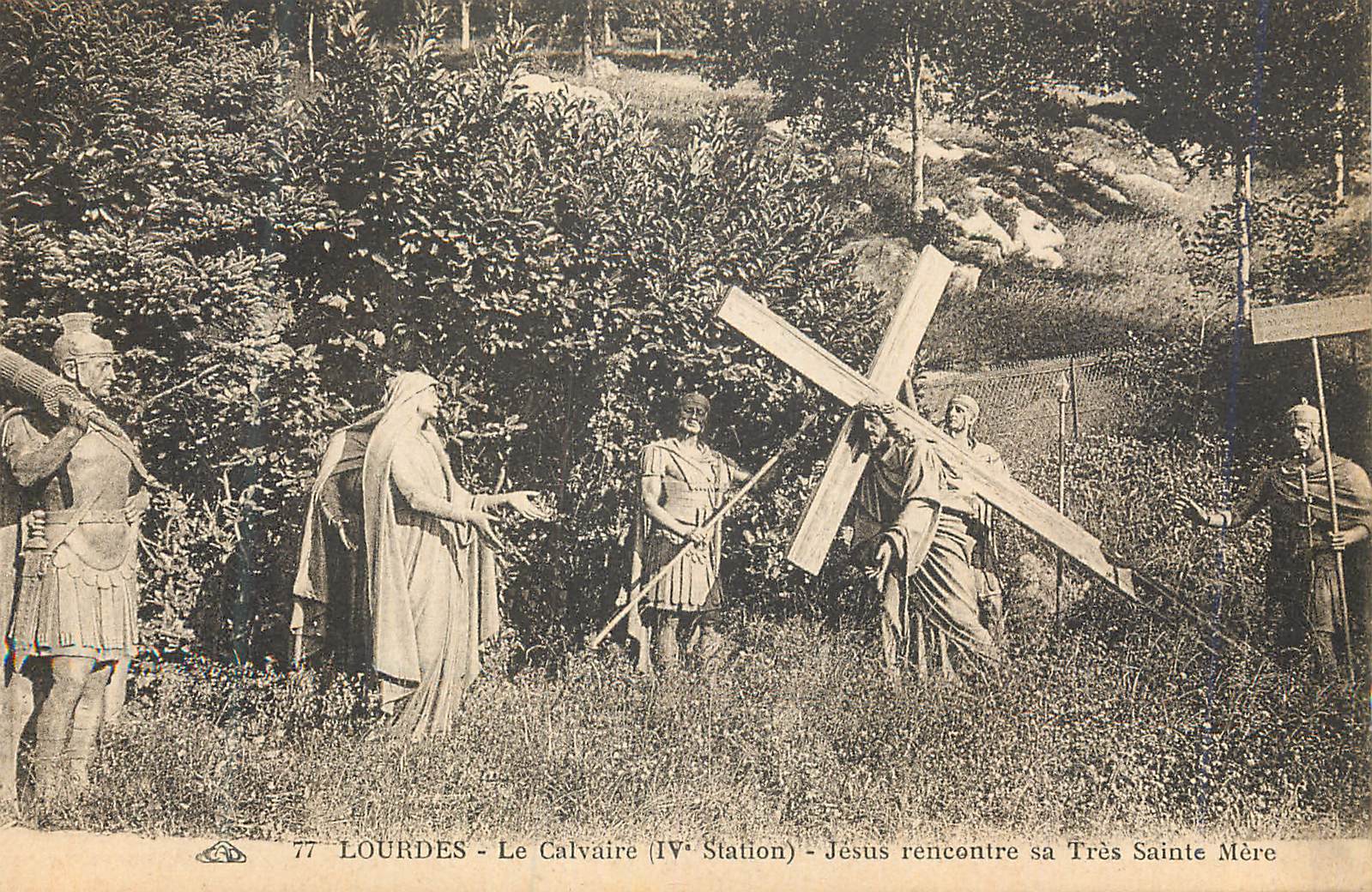 CPA 77 lourdes le calvaire(iv station) jesus rencontre sa tres sainte mere