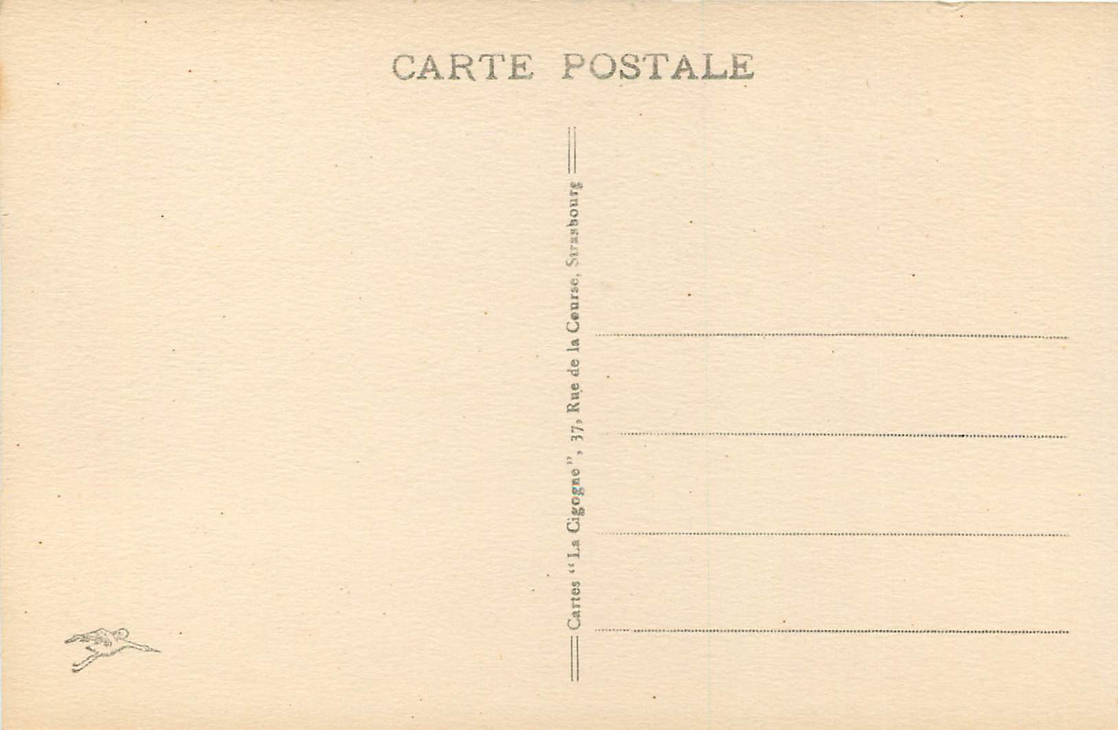 Environs du HOHNECK — Tunnel de la SCHLUCHT (alt. 1159 m.) — Cartes 'La Cigogne', Strasbourg — Verso