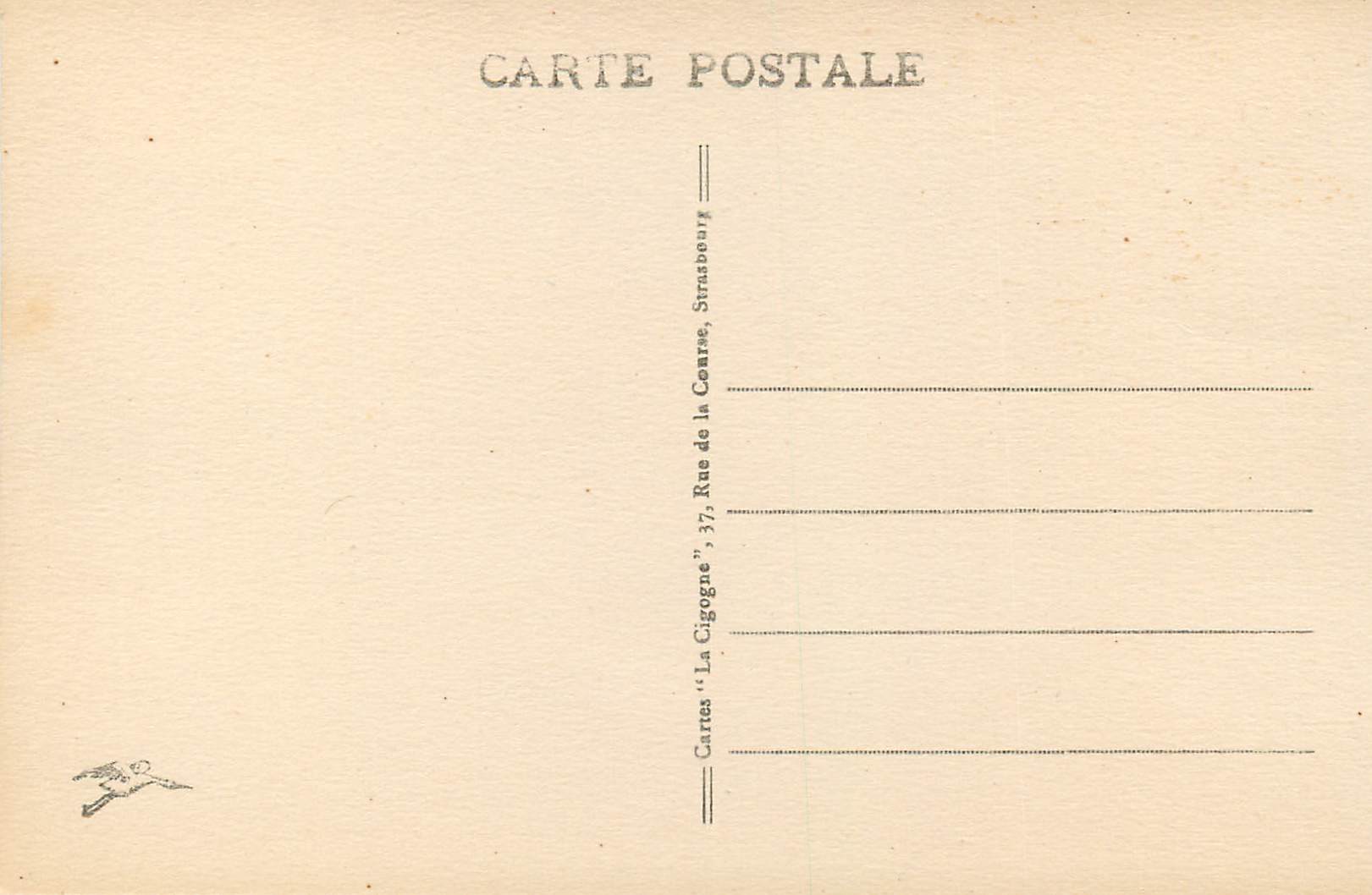 Gérardmer - Le Lac — vue du lac avec deux personnes en canot — éditeur Cartes 'La Cigogne', Strasbourg — Verso