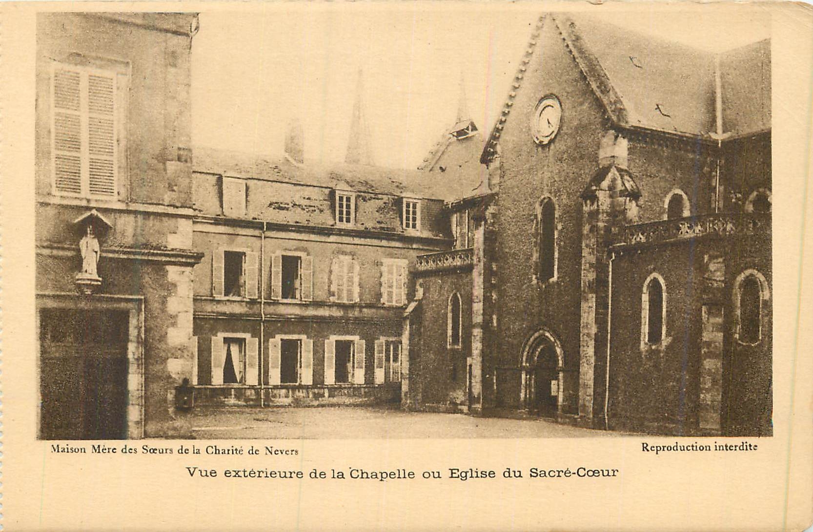 CPA Vue exterieur de chapelle ou eglise du sacre coeur