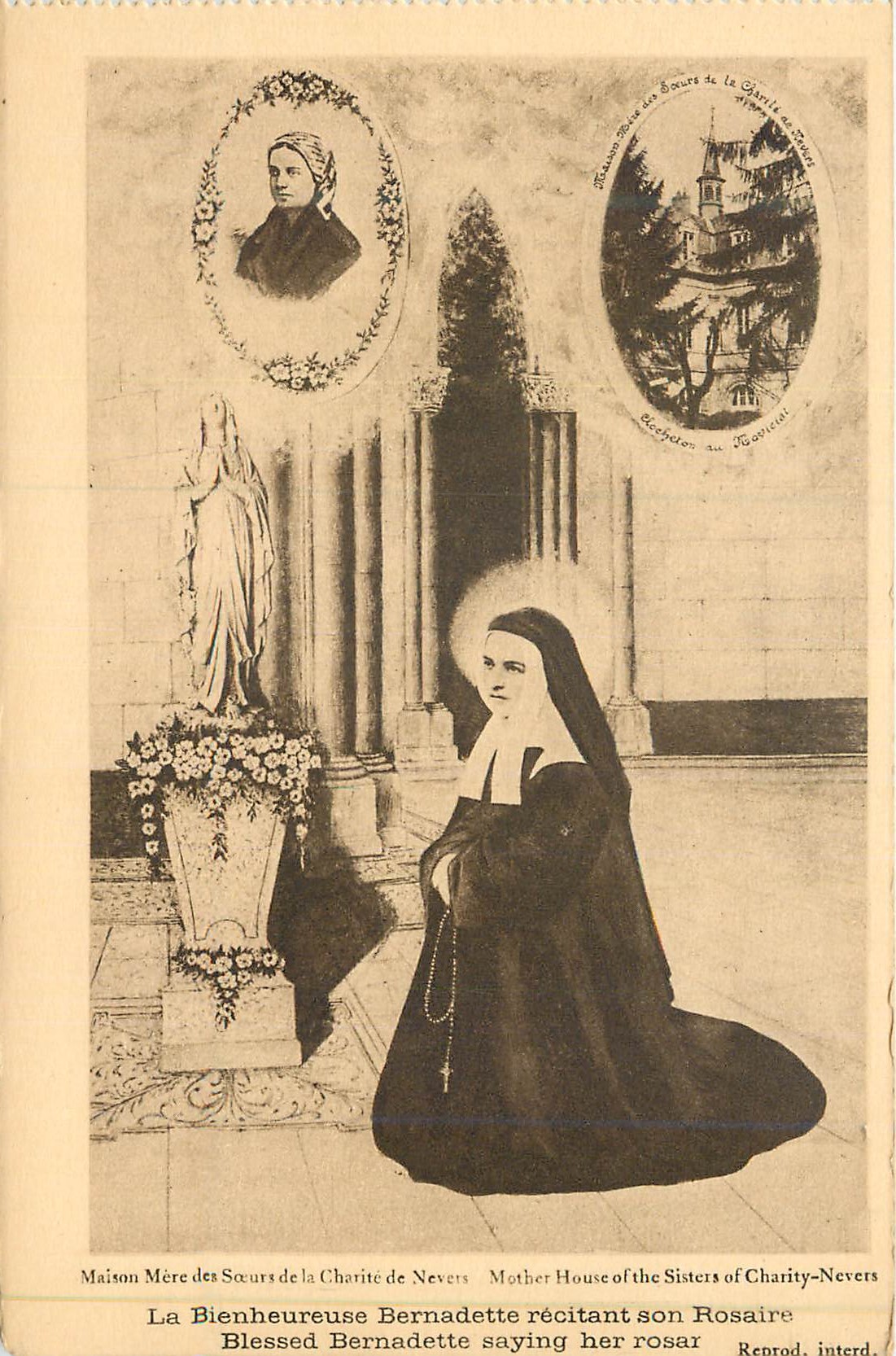 CPA La bienheureuse bernadette recitant son rosaire