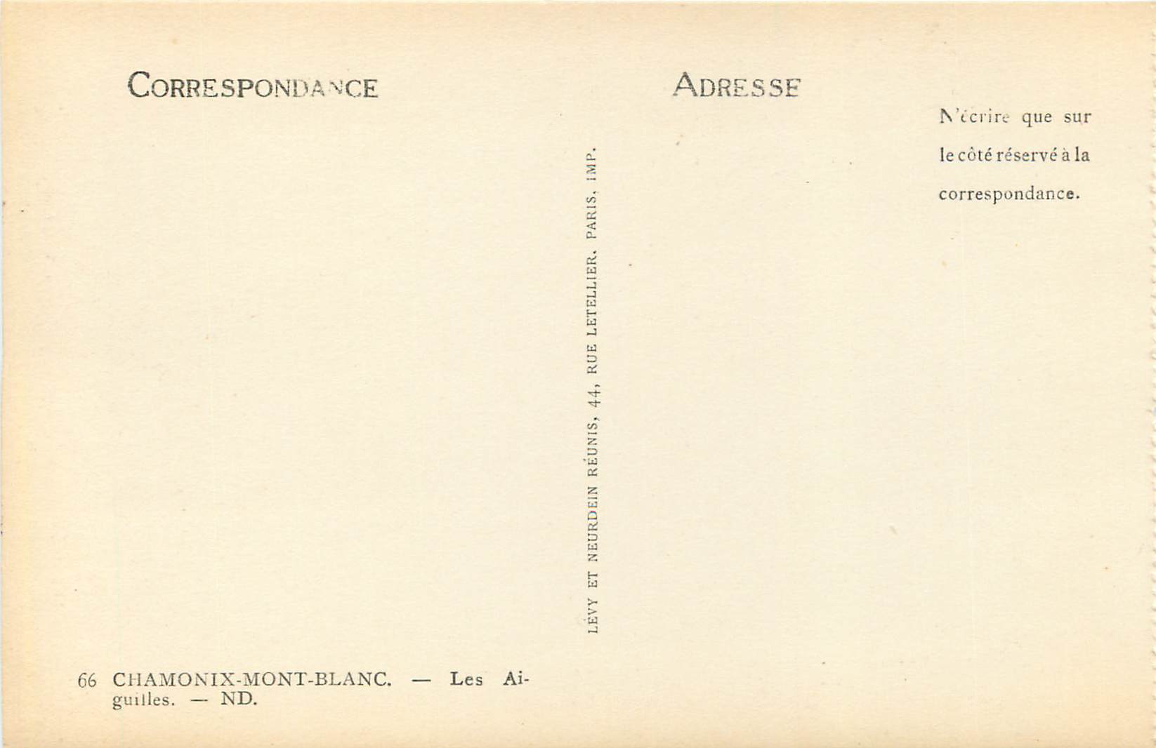 CPM 66 chamonix mont blanc les aiguilles — Verso