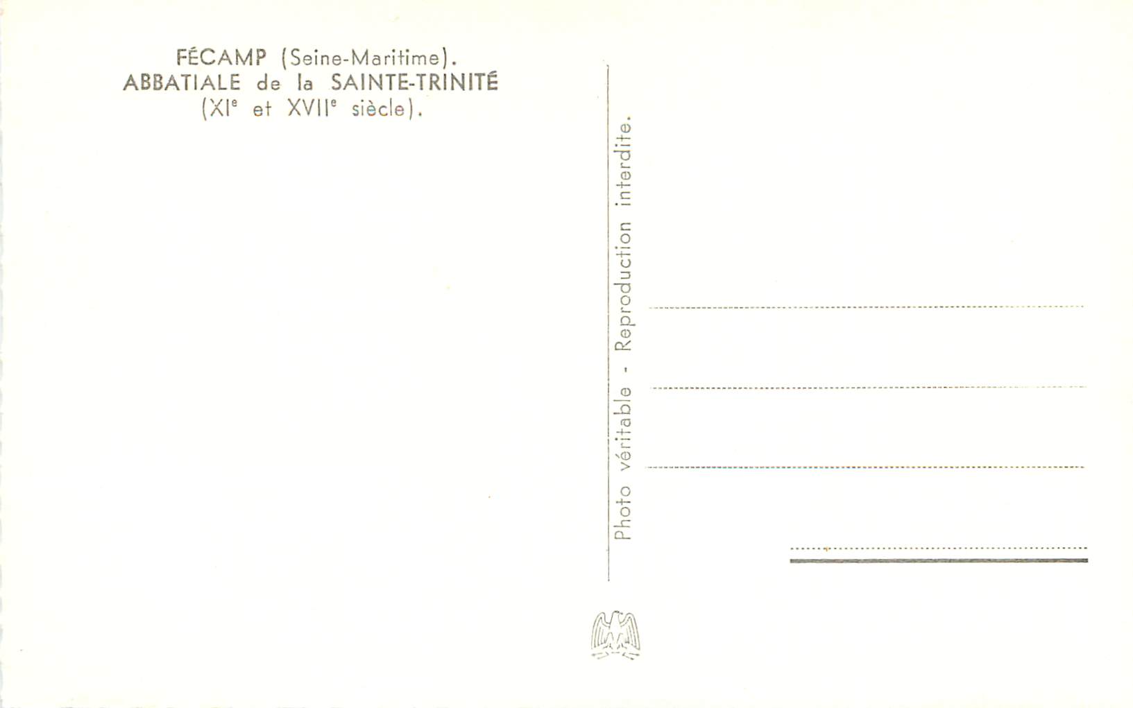 CPM Fecamp (seine maritime) abbatiale de la sainte trinite(xi et xiii siecle) — Rückseite