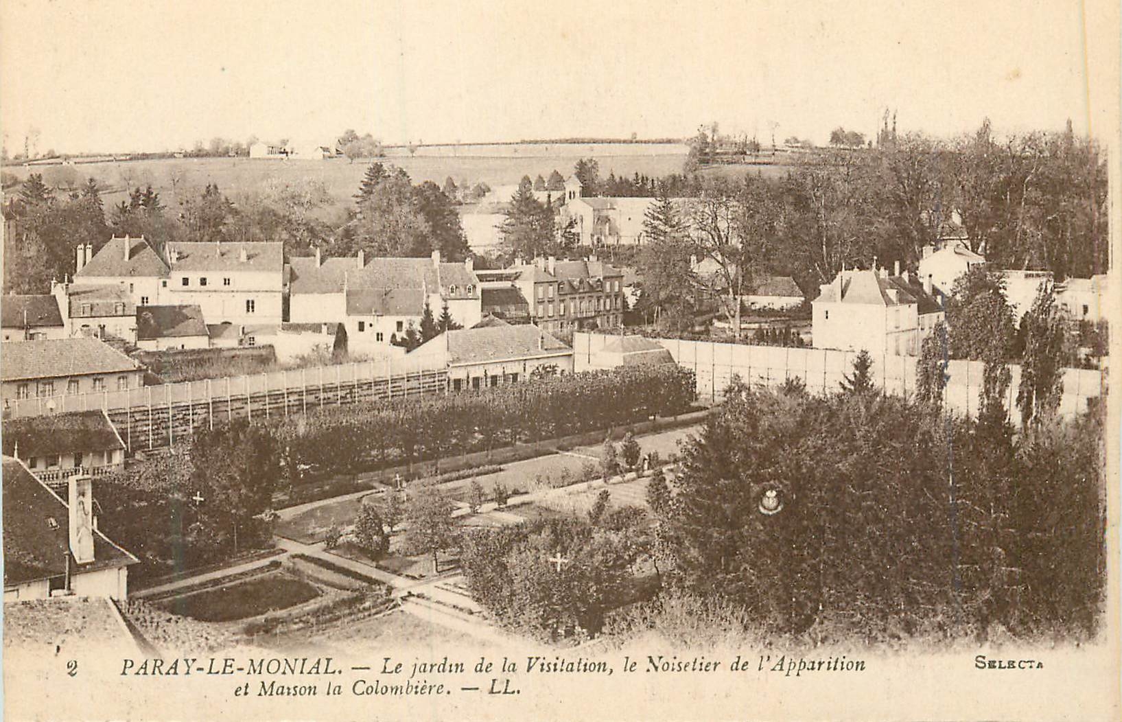 CPA paray le monial le jardin de la visitation le noisetier de l apparition et maison la colombiere