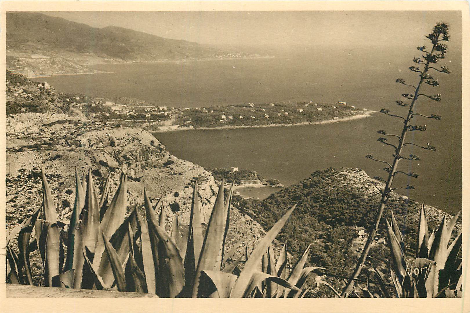 CPA La douce france 394 cote d azur le cap martin vu du rond point de la turbie(alpes maritime)