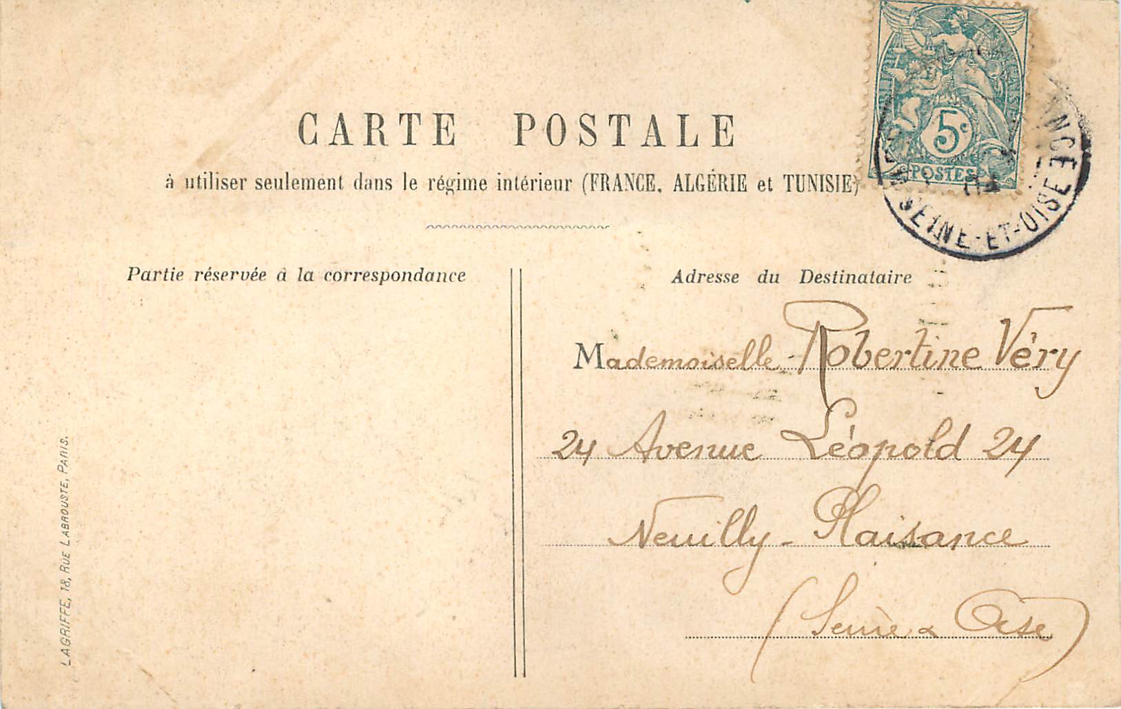 CPA Les flances — Rückseite