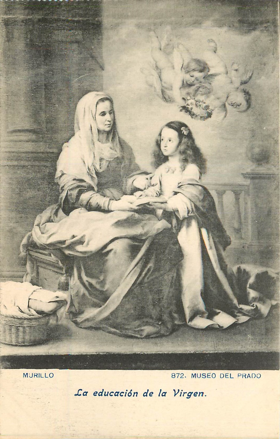 CPA Mjrillo 872 museo del prado la educacion de la virgen
