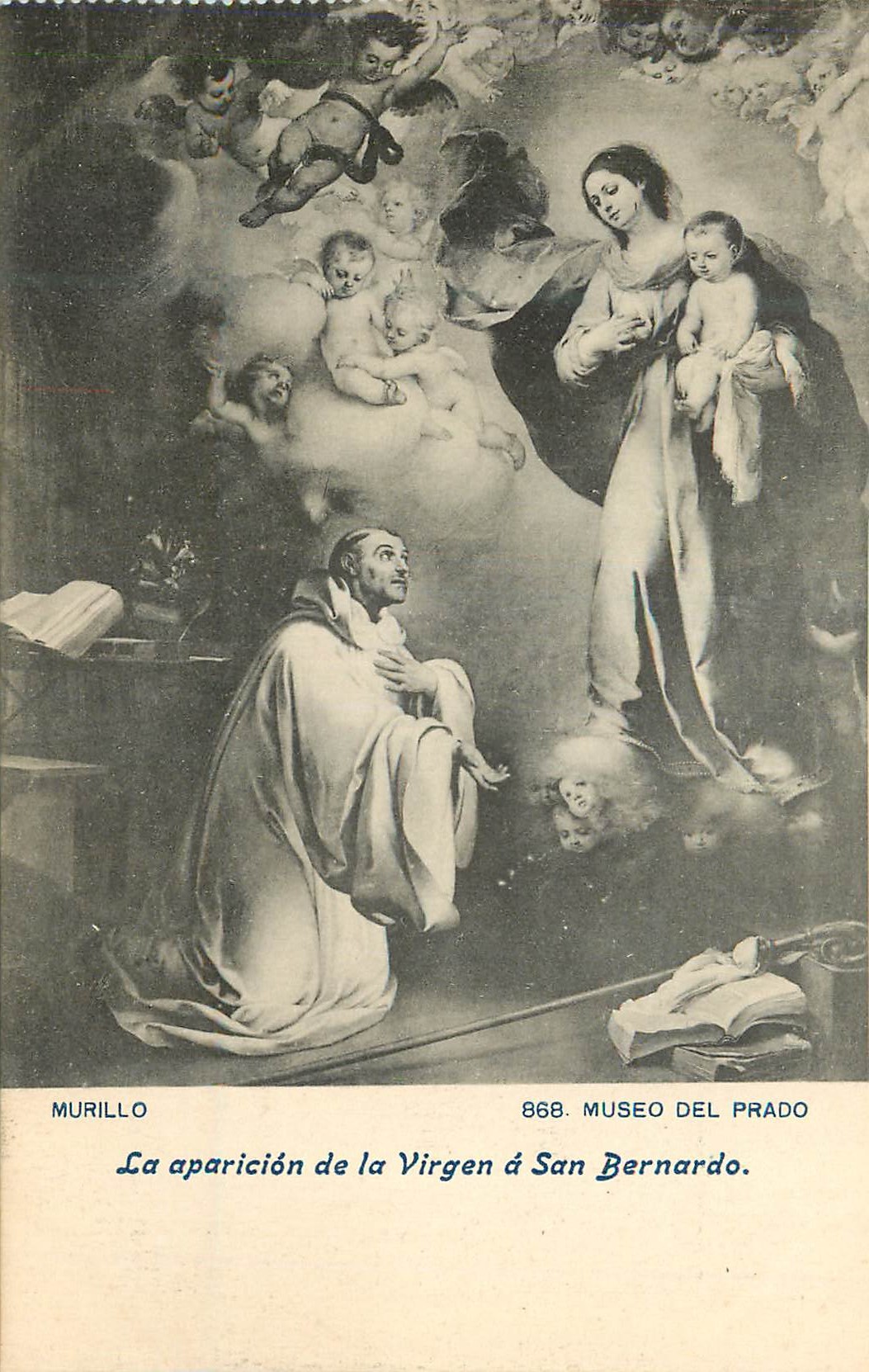 CPA Murillo 868 museo del prado la aparicion de la virgen a san bernardo