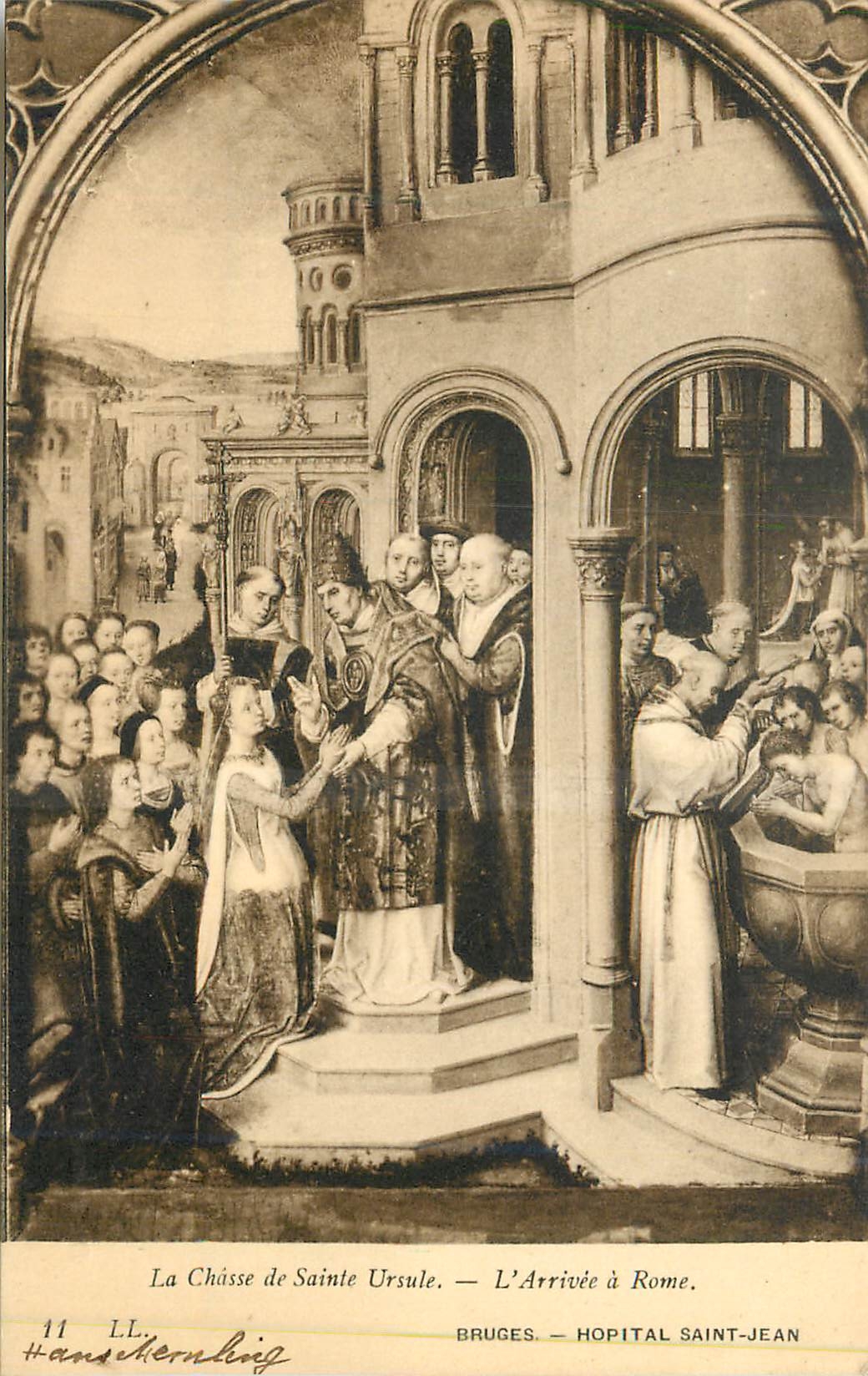 CPA La chaise de sainte ursule l arrivee a rome bruges hopital saint jean
