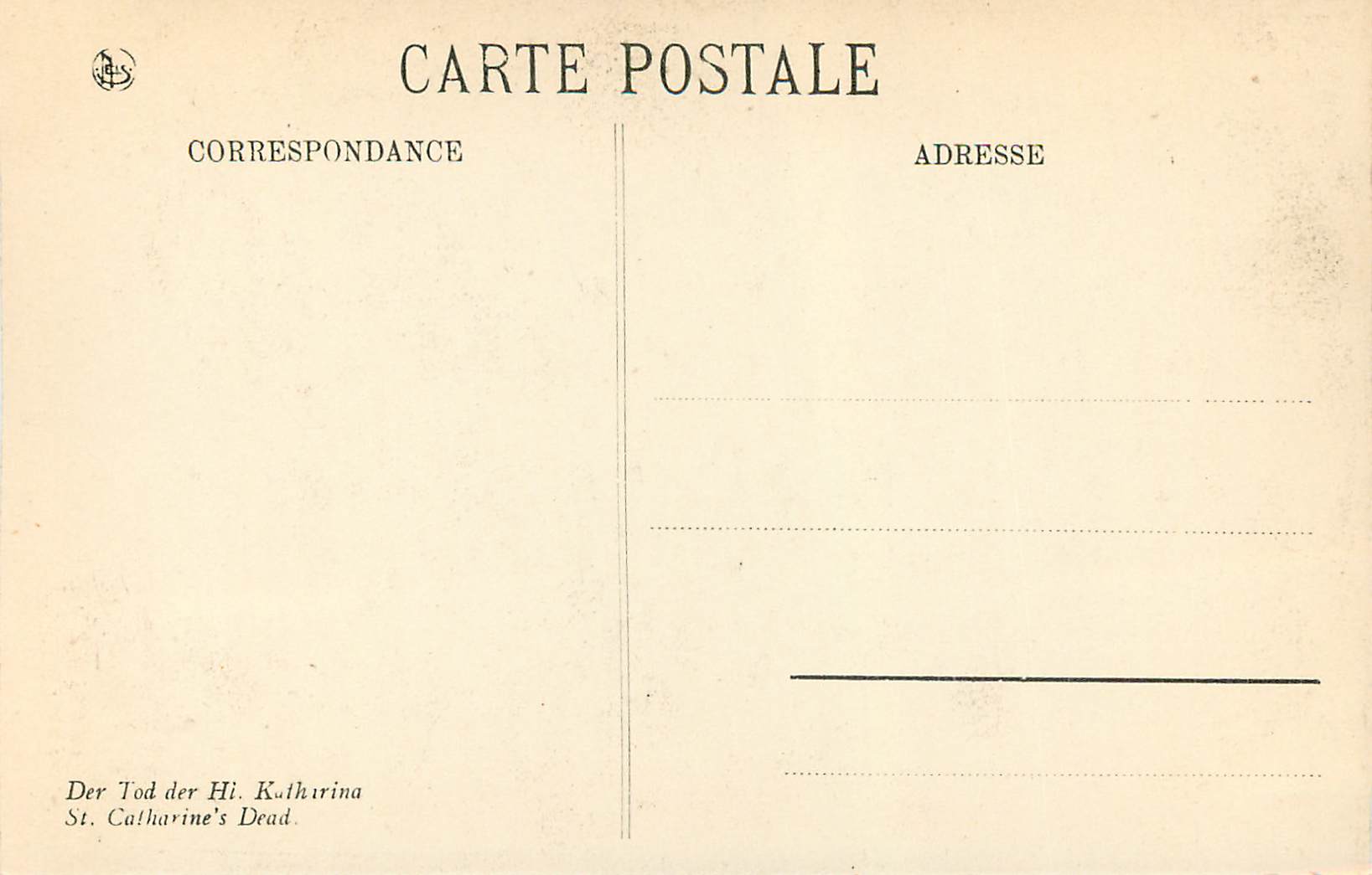 CPA La chasse de sainte ursule mort de saint catherine bruges hopital saint jean — Rückseite