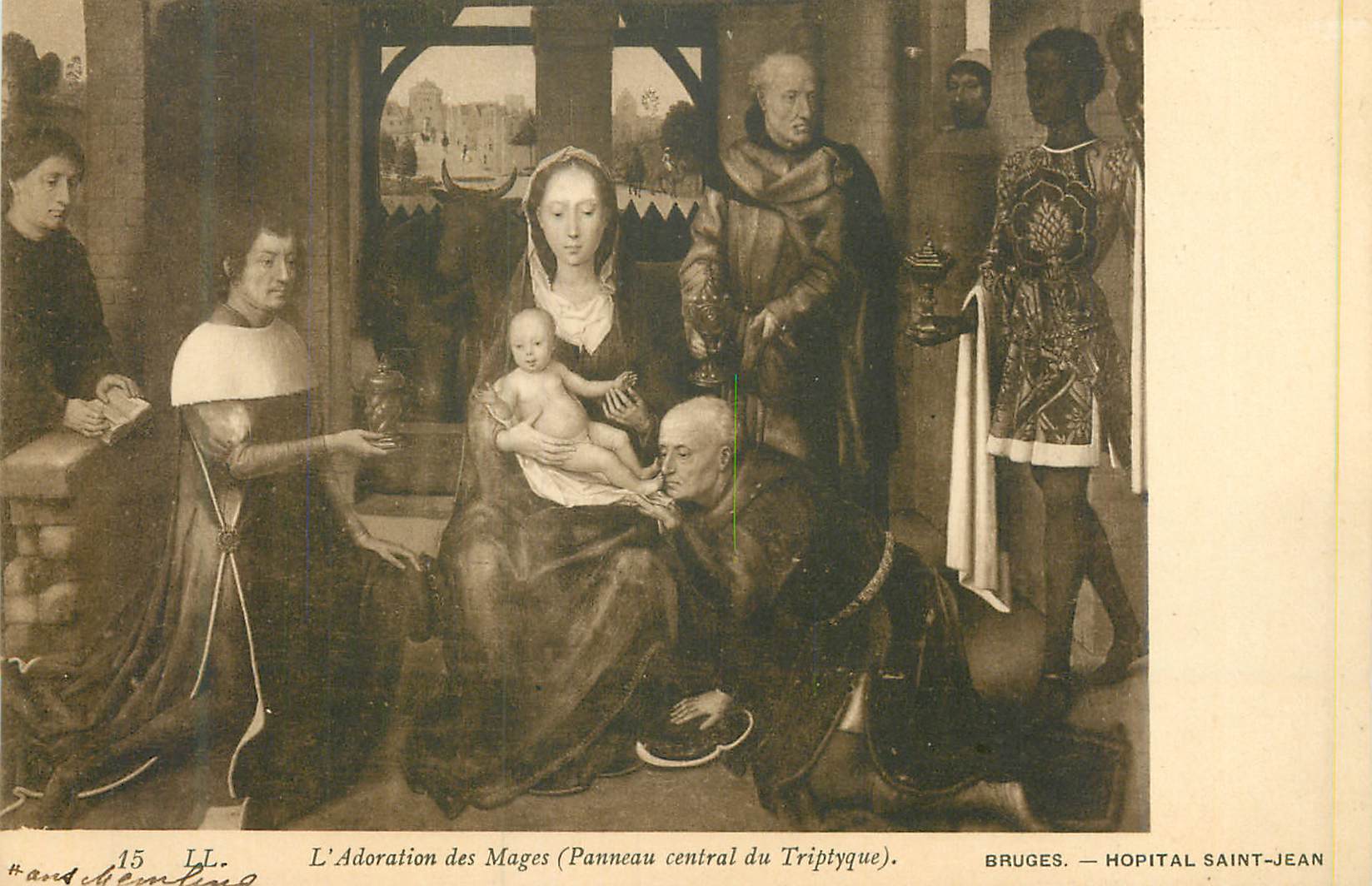 CPA 15 l adoration des mages(panneau central du triptyque) bruges hopital saint jean