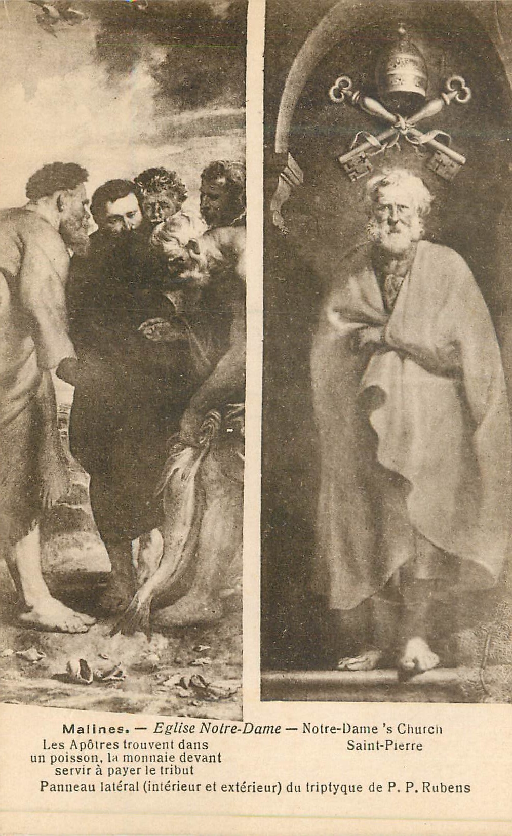 CPA Malines eglise notre dame les apotres trouvent dans un poisson la monnaie devant servir a payer le tribut