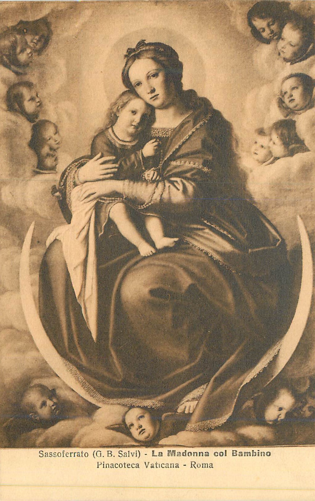 CPA Sassoferrato(g b salvi) la madonna col bambino pinacoteca vaticana roma