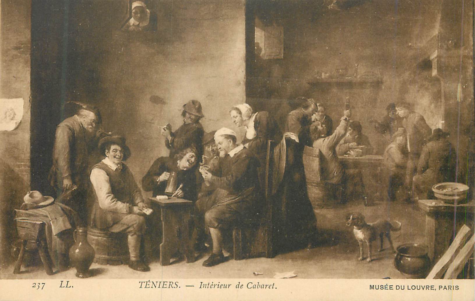 CPA Teniers interieur de cabaret musee du louvre paris