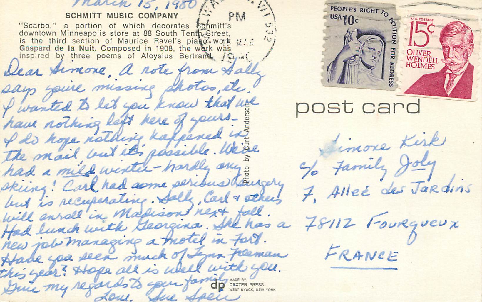 CPM Schmitt music company Minneapolis — Back