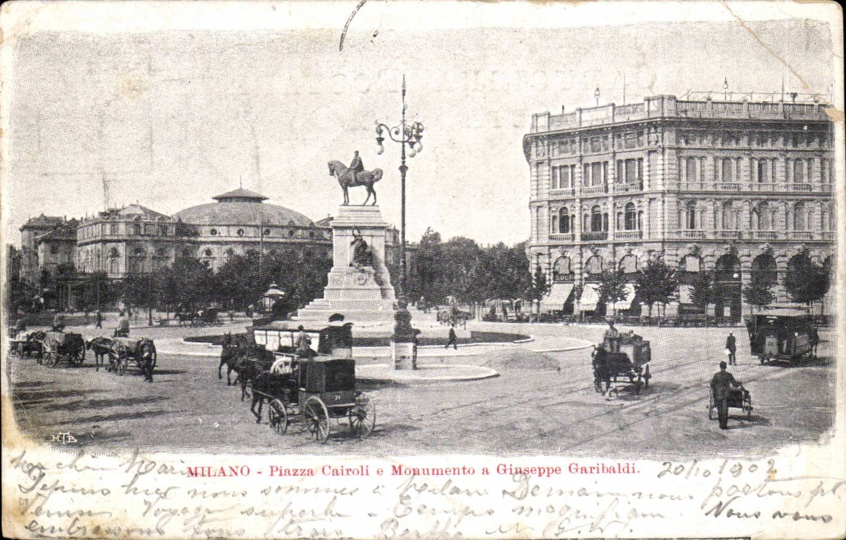 CPA Italie Italia Roma Piazza Cairoli e monumento a Giuseppe Garibaldi
