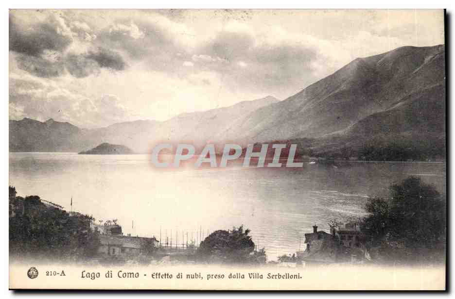 CPA Italie Italia Lago di Como Effetto di nubi preso dalla Villa SErbelloni