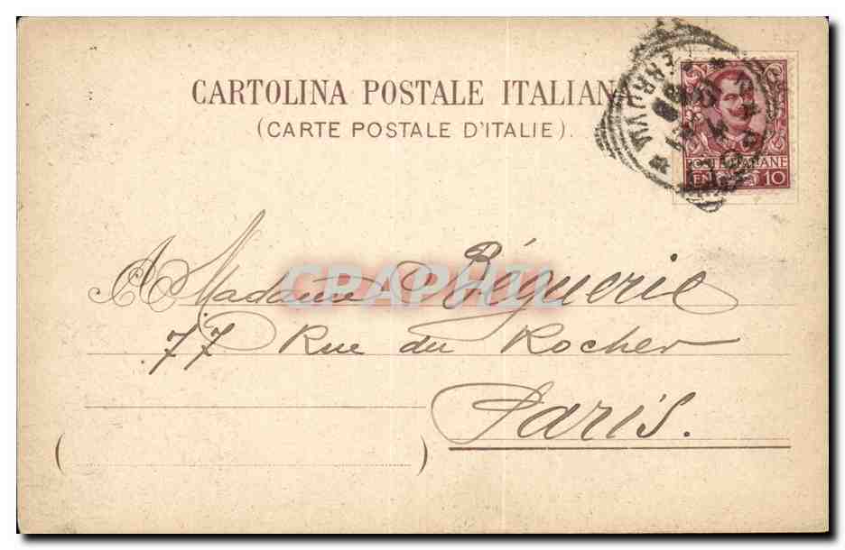 CPA Italie Italia Vesuvio nei 1872 Volcan — Rückseite